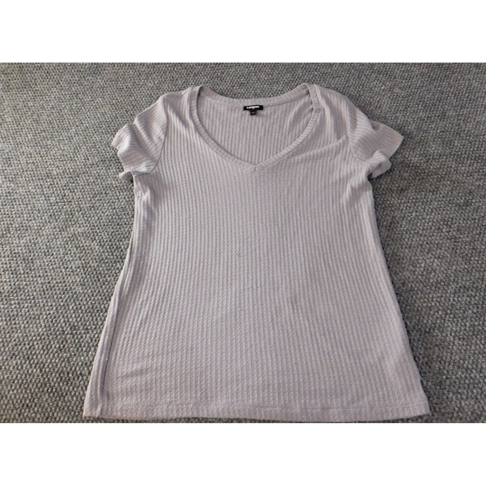 Express Express Blouse Shirt Women M Purple V-Neck Pullover Knit Stretch Casual Top Size M / US 6-8 / IT 42-44 - 2 Thumbnail