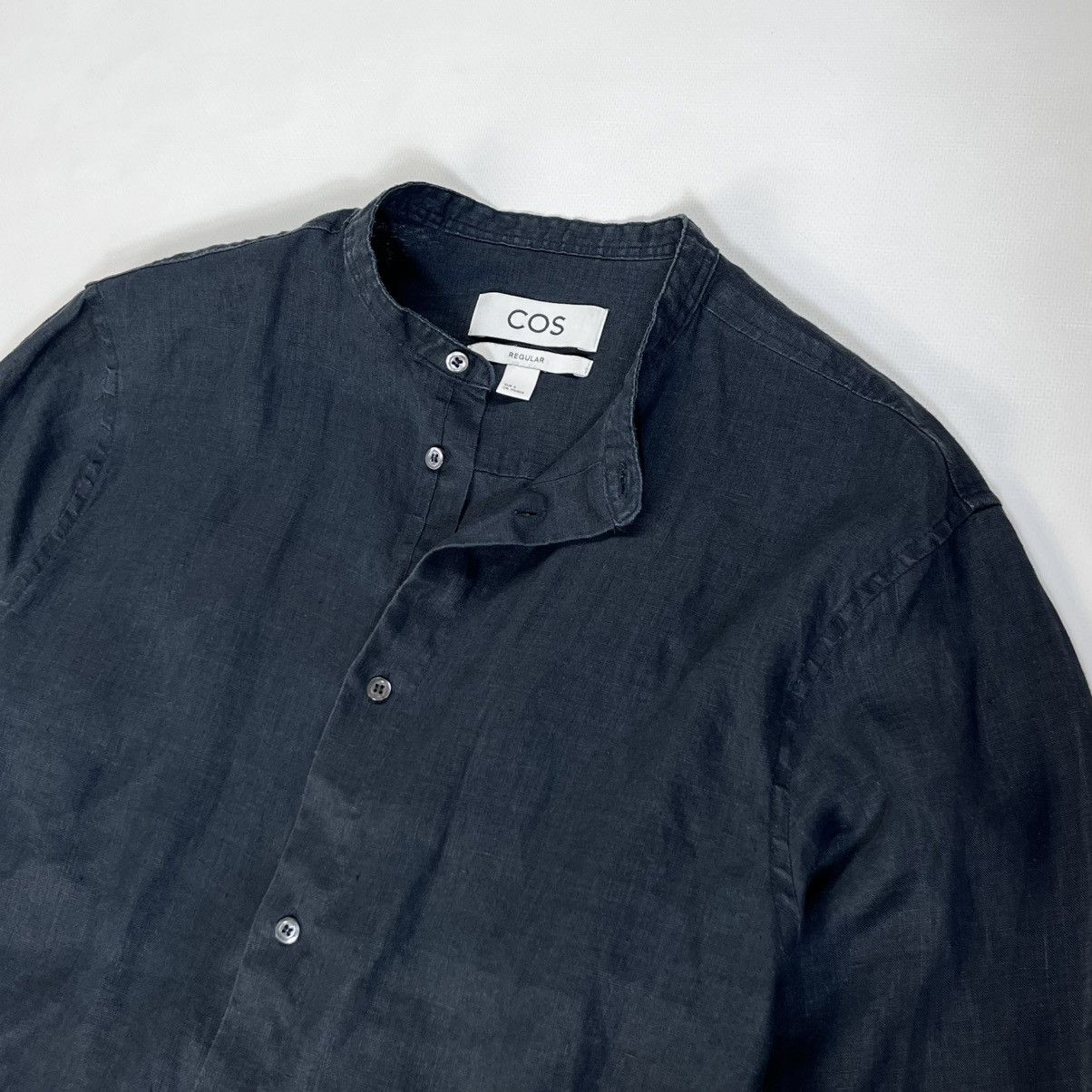 Cos Cos Regular True Hemp Black Navy Button Shirt Size US M / EU 48-50 / 2 - 2 Thumbnail