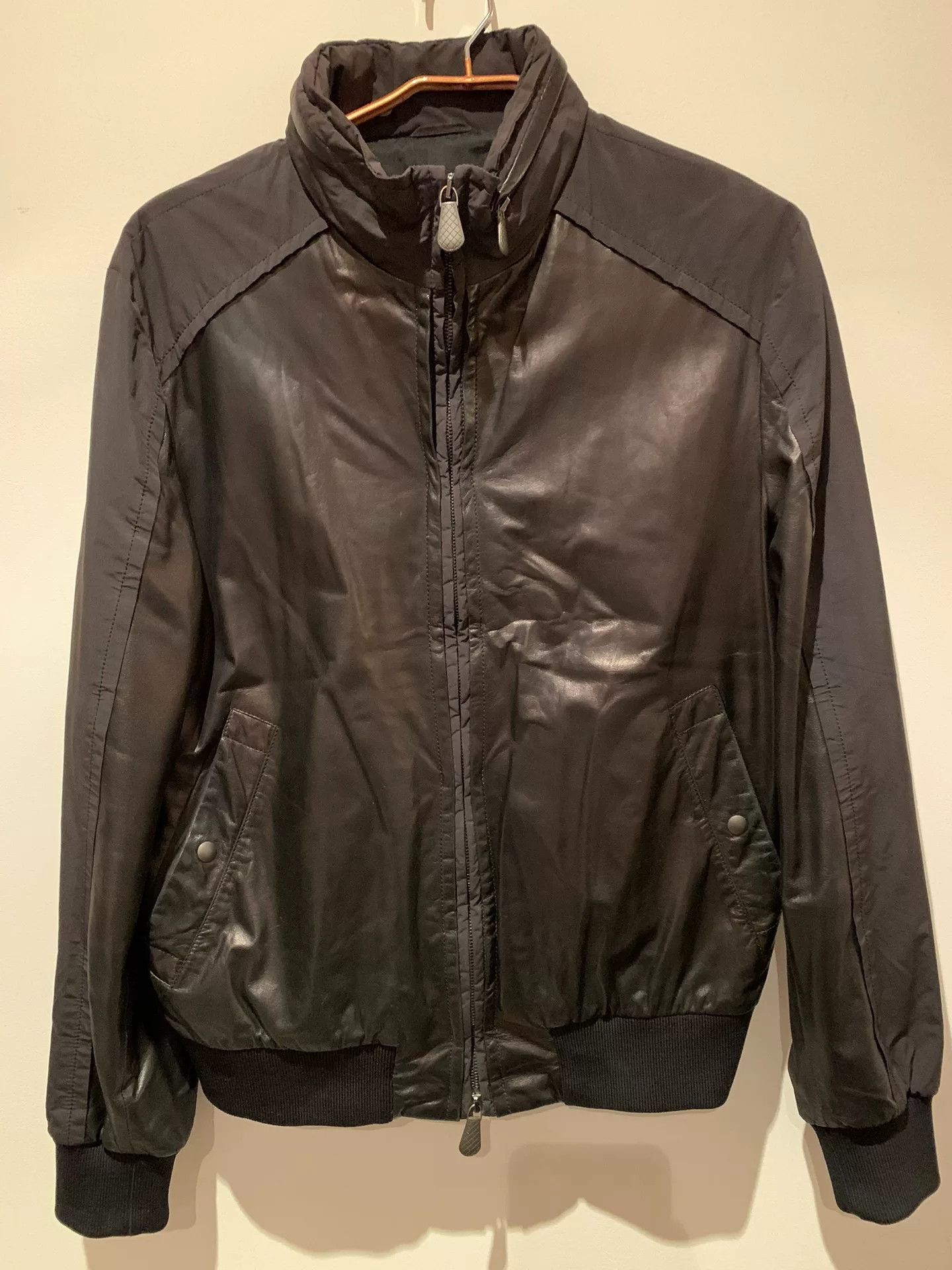 Bottega Veneta black leather patchwork jacket for men Size US L / EU 52-54 / 3 - 1 Thumbnail