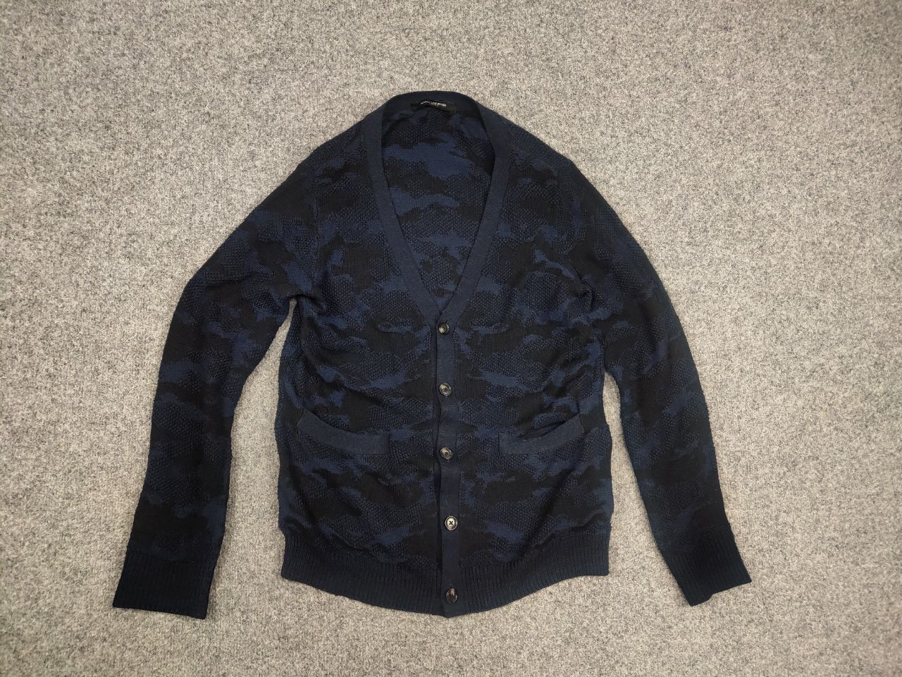 NANO universe Nano Universe Tokyo Japan Design Dark Wool Camo Cardigan Size US S / EU 44-46 / 1 - 9 Thumbnail
