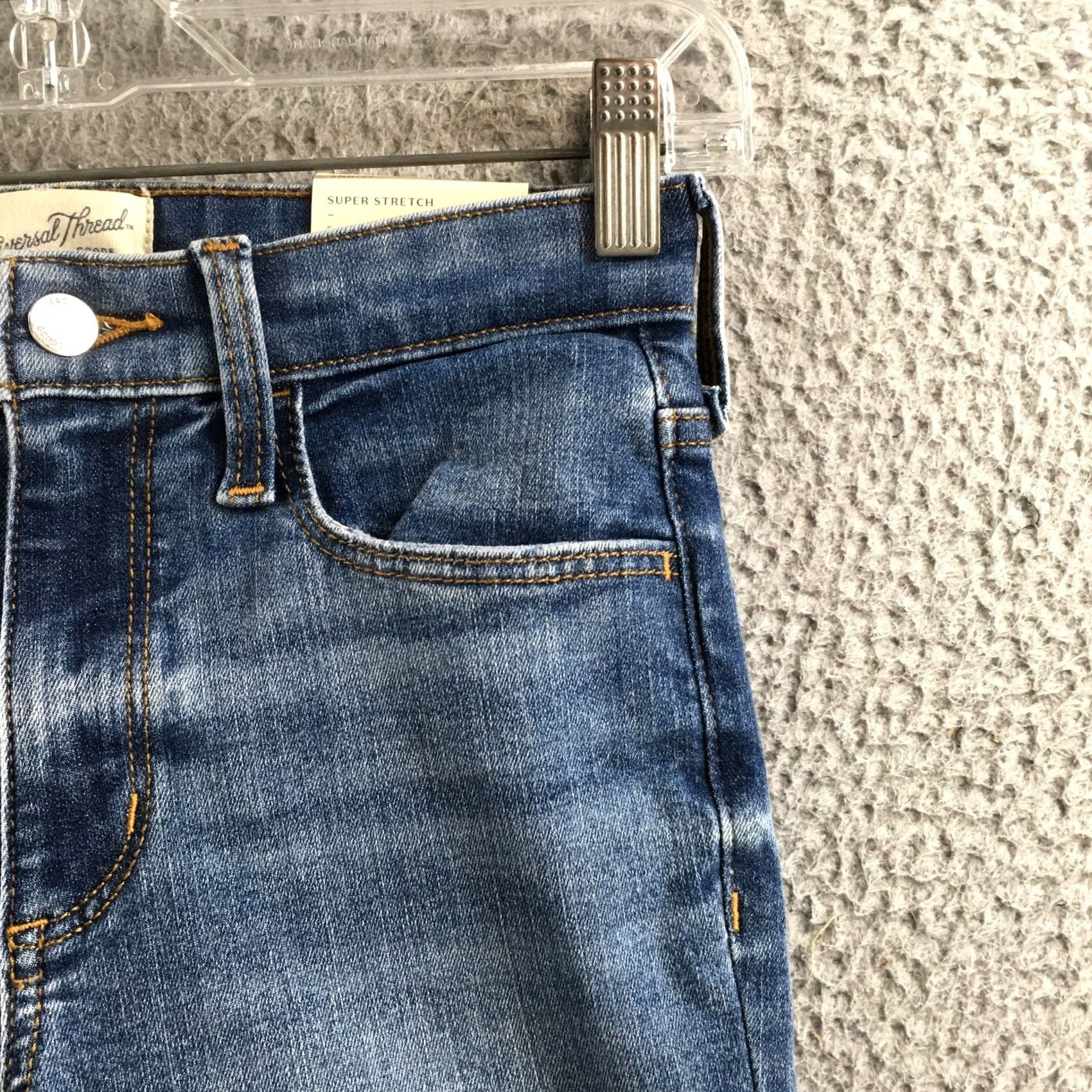 Vintage Universal Thread High Rise Skinny Jeans Womens 2S Blue Denim Distressed Zip NEW Size 26" / US 2 / IT 38 - 4 Thumbnail