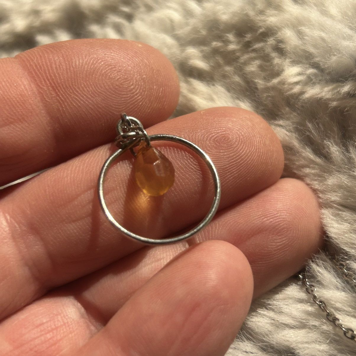 Vintage Handcrafted faceted citrine topaz glass crystal necklace Size ONE SIZE - 6 Thumbnail
