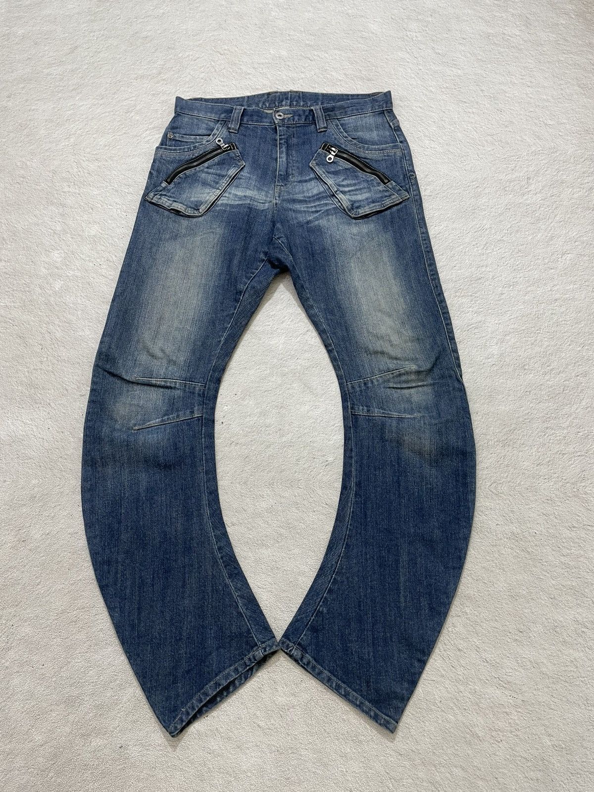 Kapital 2000s Archival PPFM Curved Denim Washed Maison Ifsix LGB Size US 31 - 1 Thumbnail