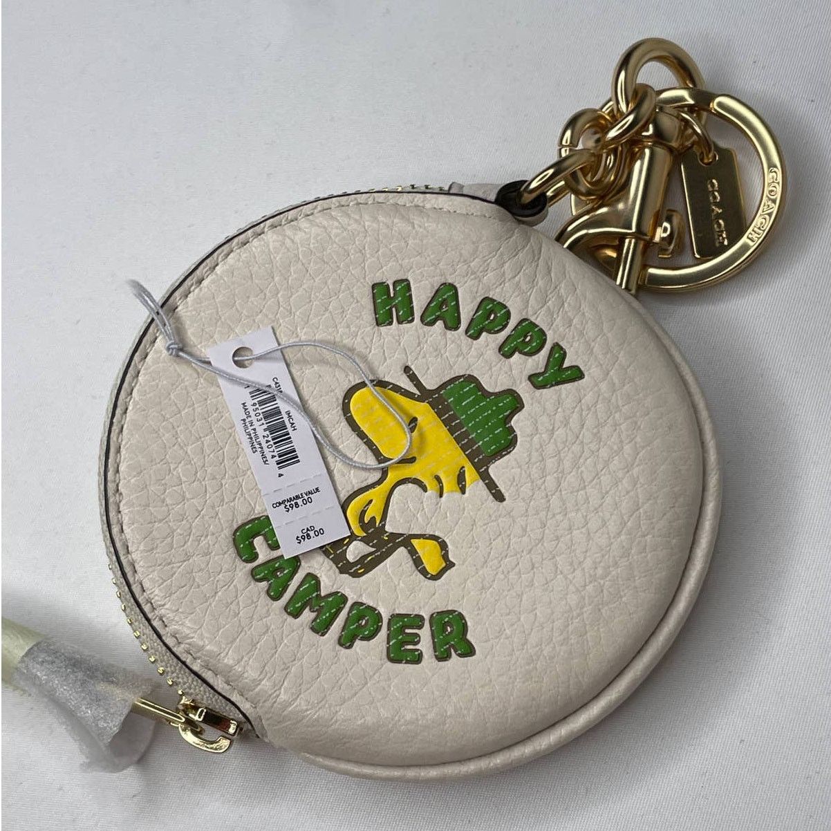 Coach Coach X Peanuts Circular Pouch Bag Charm With Woodstock Size ONE SIZE - 4 Thumbnail