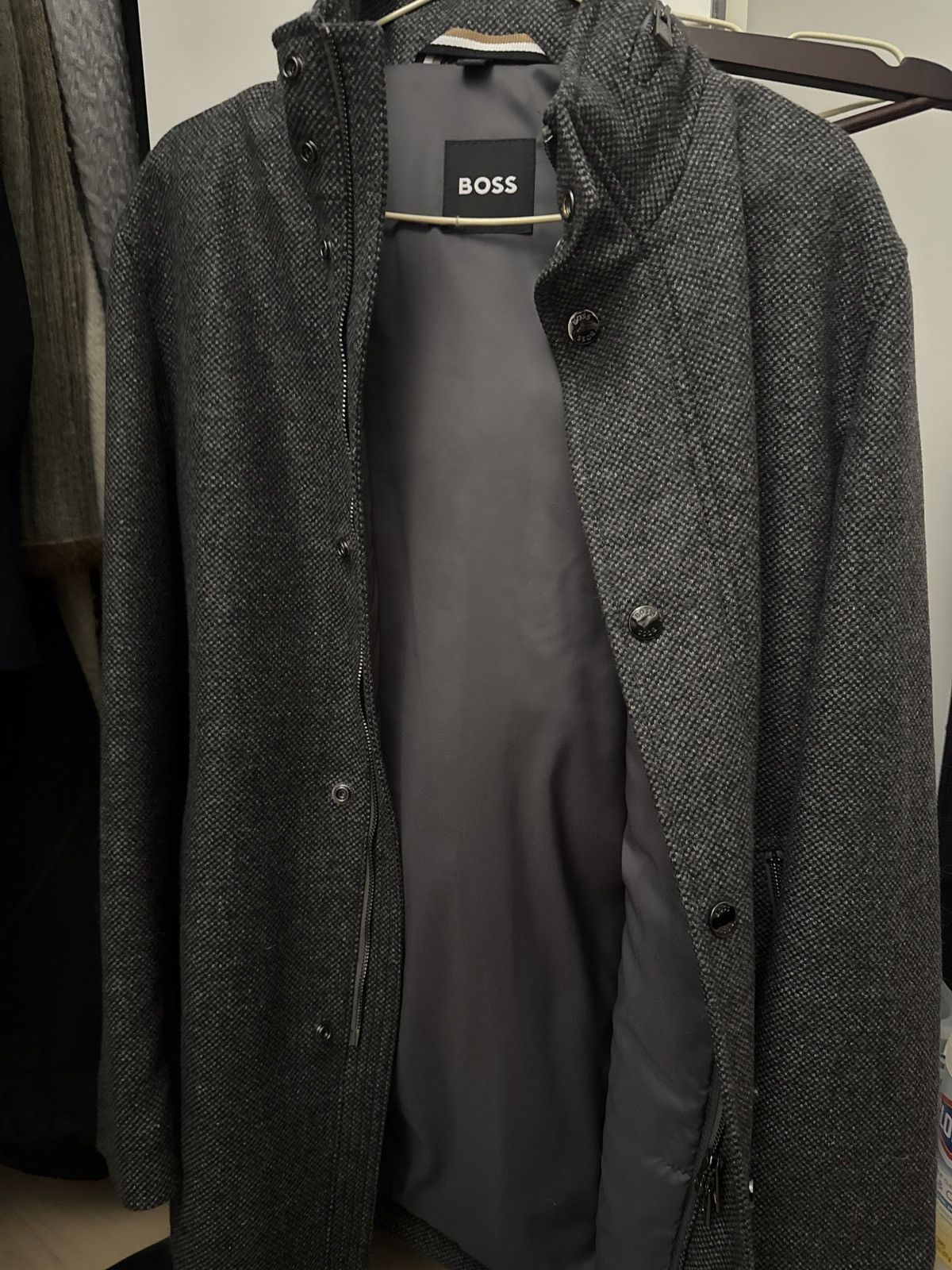 Hugo Boss BOSS Wool Blend Coat with Packable Hood - Relaxed Fit Size US S / EU 44-46 / 1 - 3 Thumbnail