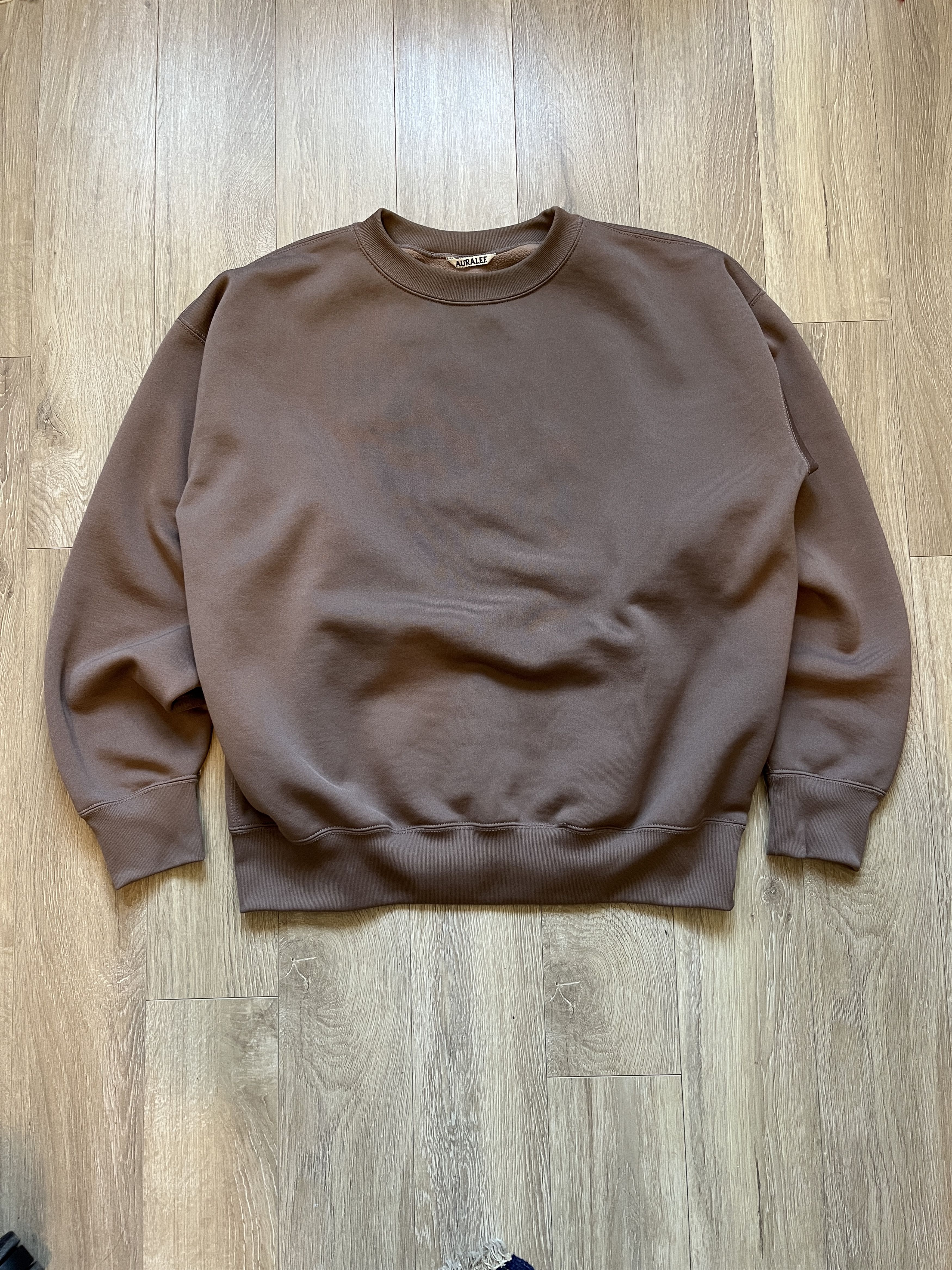 image of Auralee Baggy Polyester Sweat P/o in Tan/Pale Brick, Men's (Size Medium)