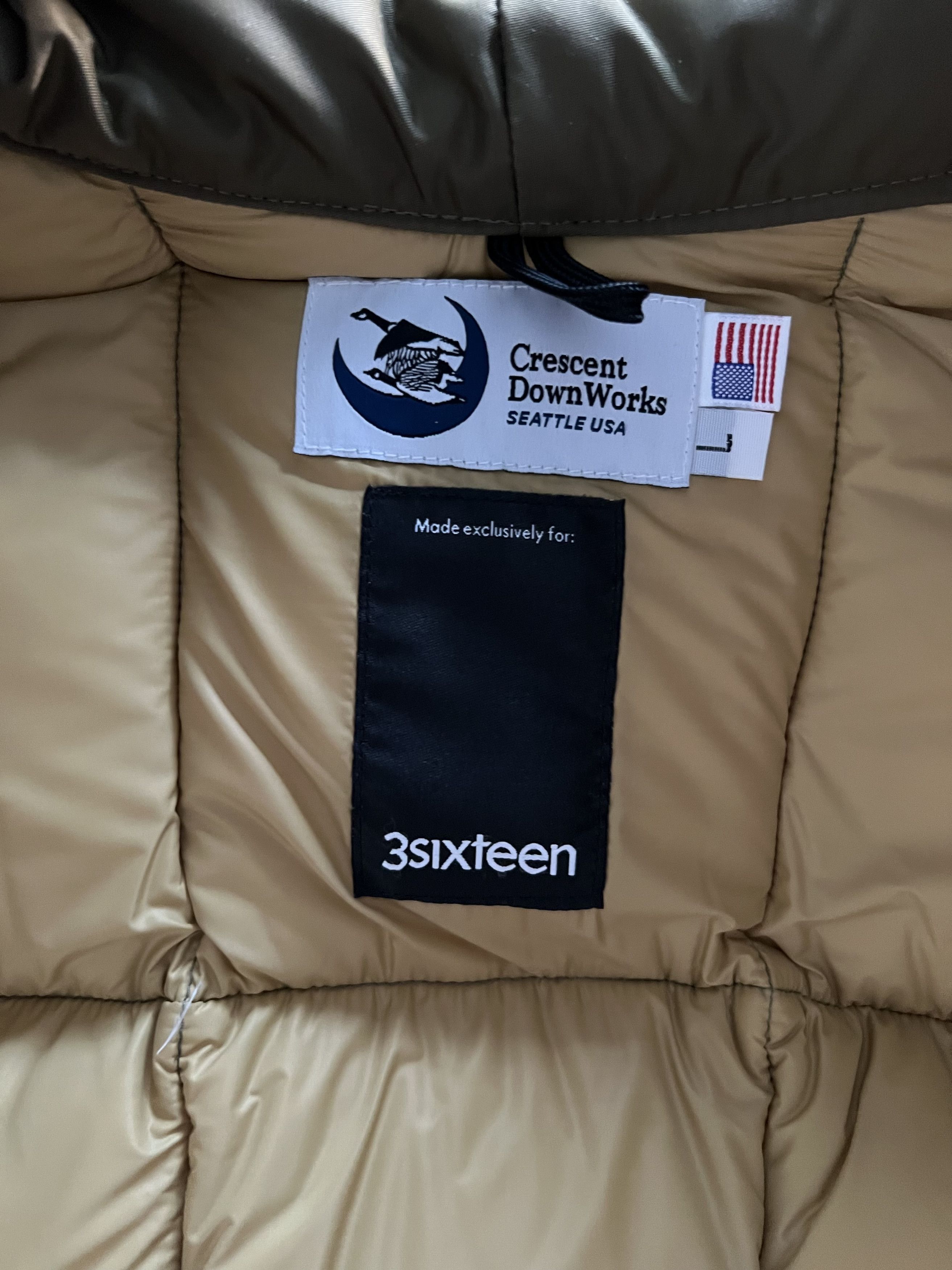 3sixteen FW 2021 - Down Jacket Olive Aviator Satin Size US L / EU 52-54 / 3 - 4 Thumbnail