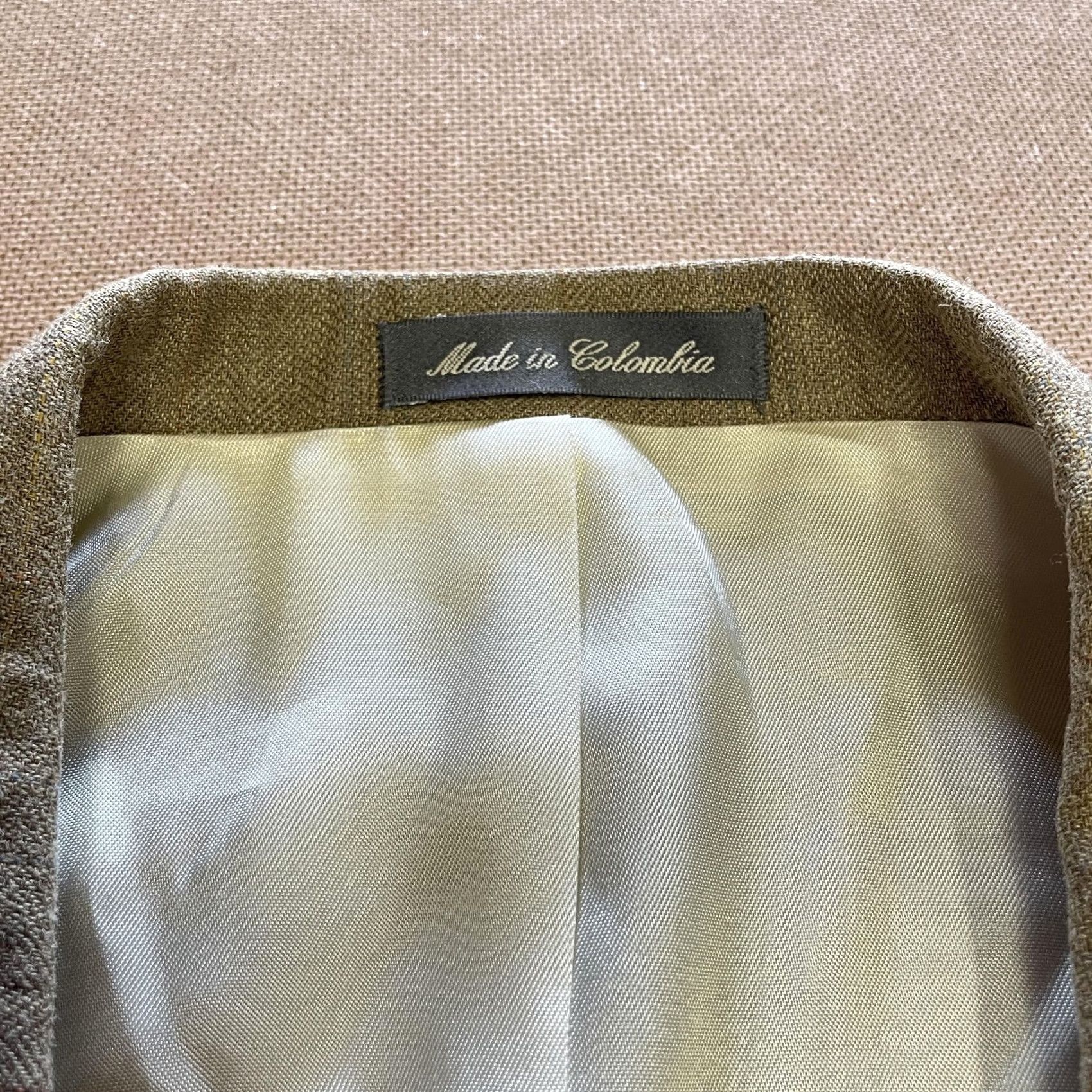 Oscar De La Renta Oscar de la Renta Blazer Mens 44L Tan Silk Wool Jacket Sport Coat Lined Size 44R - 7 Thumbnail