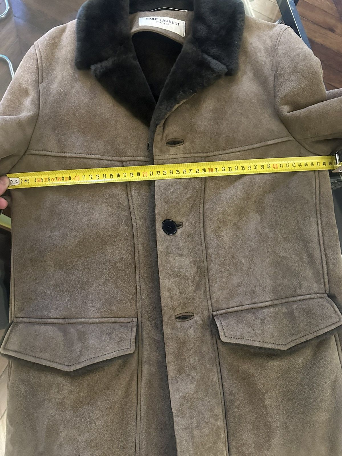 Hedi Slimane × Saint Laurent Paris Shearling Brown Coat Size US S / EU 44-46 / 1 - 8 Thumbnail