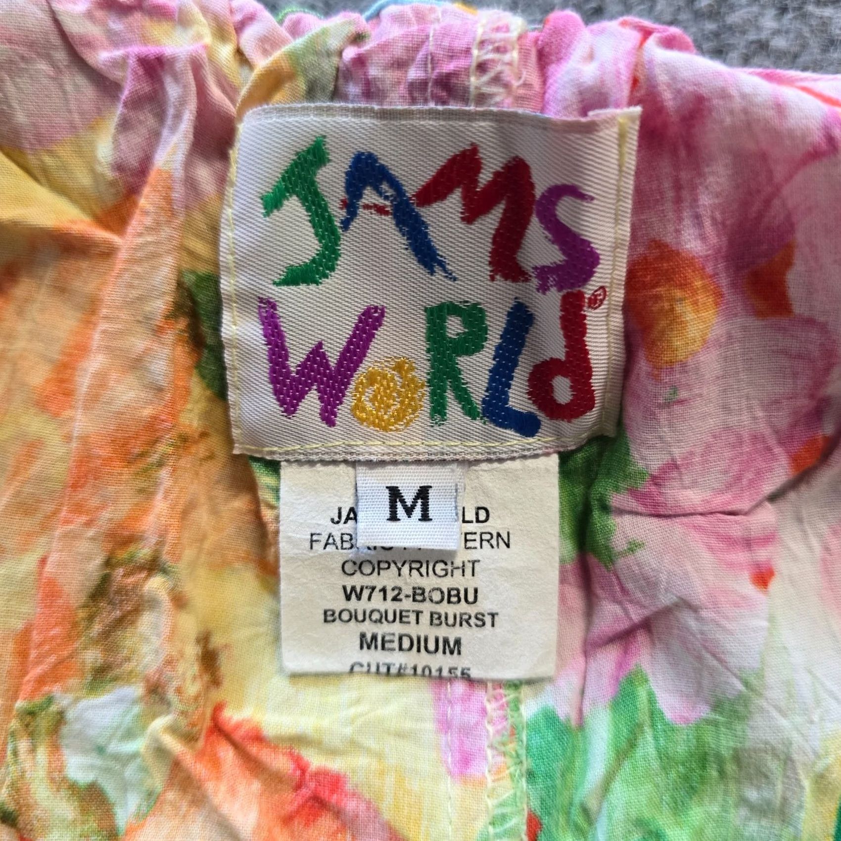 Jams World Jams World Pants Women Medium Pink Floral Cropped Bouquet Brush Drawstring Aloha Size 32" / US 10 / IT 46 - 4 Thumbnail