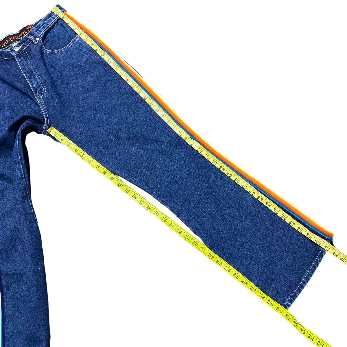 JNCO Vintage 90s No Excuses Flare Leg Denim Jeans Girl Gear Size 29" - 17 Thumbnail