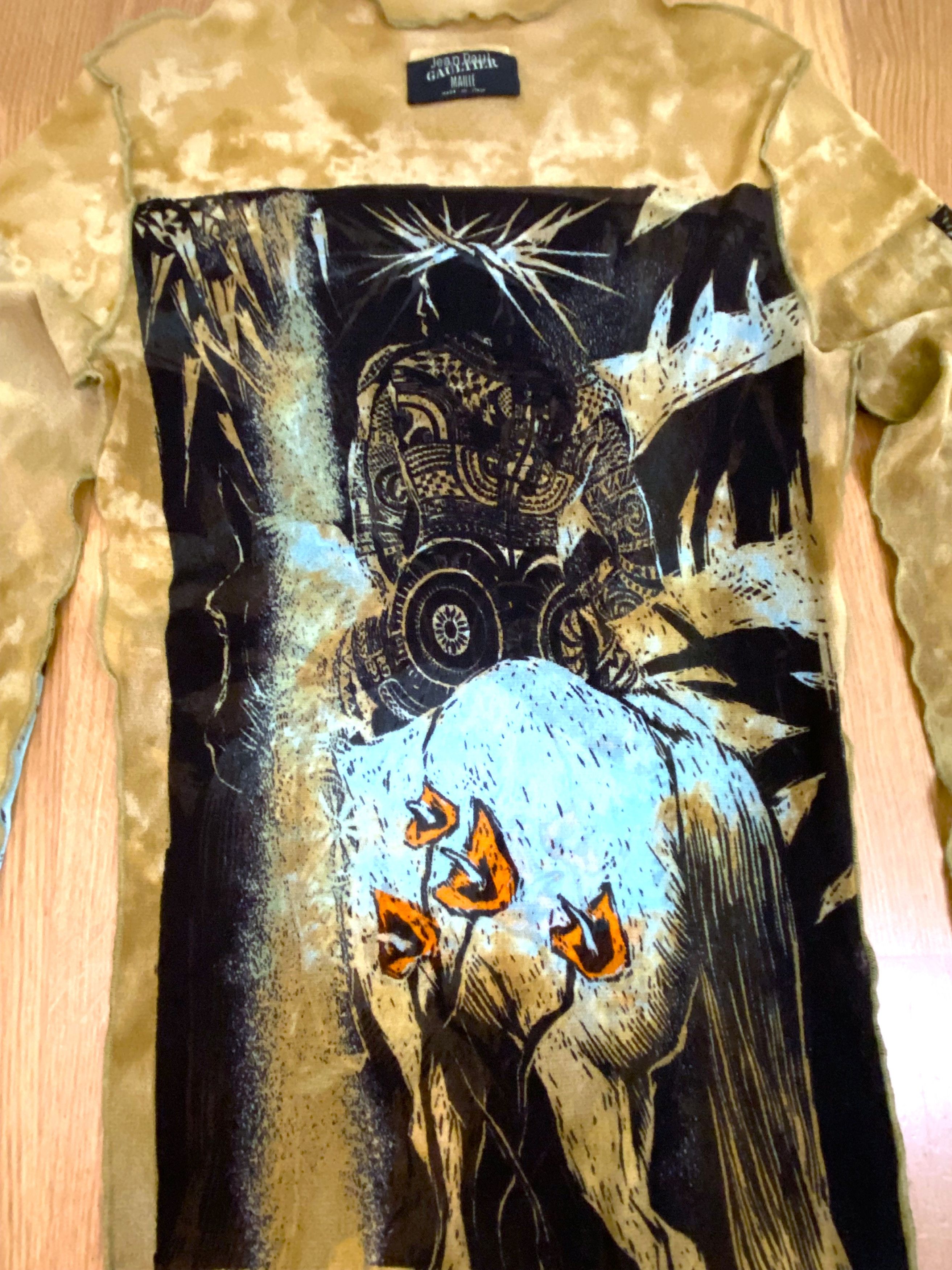 Jean Paul Gaultier Jean Paul Gaultier Warrior Indian Mesh Men Tee Top T-shirt Size US M / EU 48-50 / 2 - 7 Thumbnail