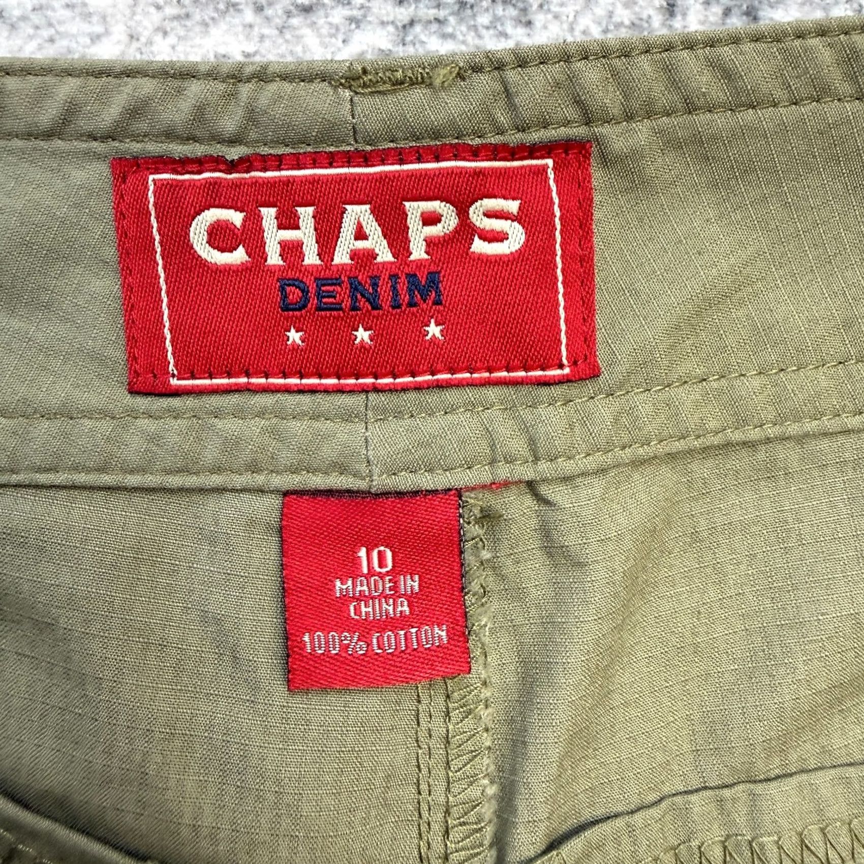 Chaps Chaps Pants Womens 10 Olive Green Capri Ripstop Grunge Military Casual Pockets Straight Inseam 21in Regular Weight Cotton Pants 10 Womens Size 32" / US 10 / IT 46 - 3 Thumbnail