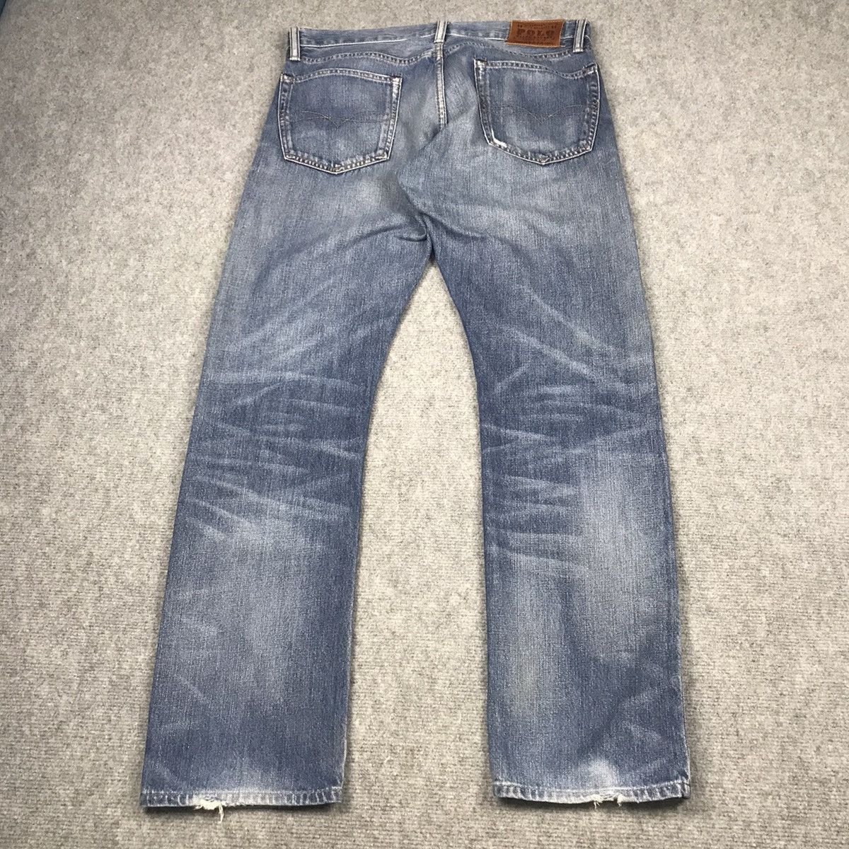Japanese Brand × Polo Ralph Lauren DISTRESSED POLO RALPH LAUREN PATCHWORK BLUE FADED DENIM PANT Size US 32 / EU 48 - 8 Thumbnail