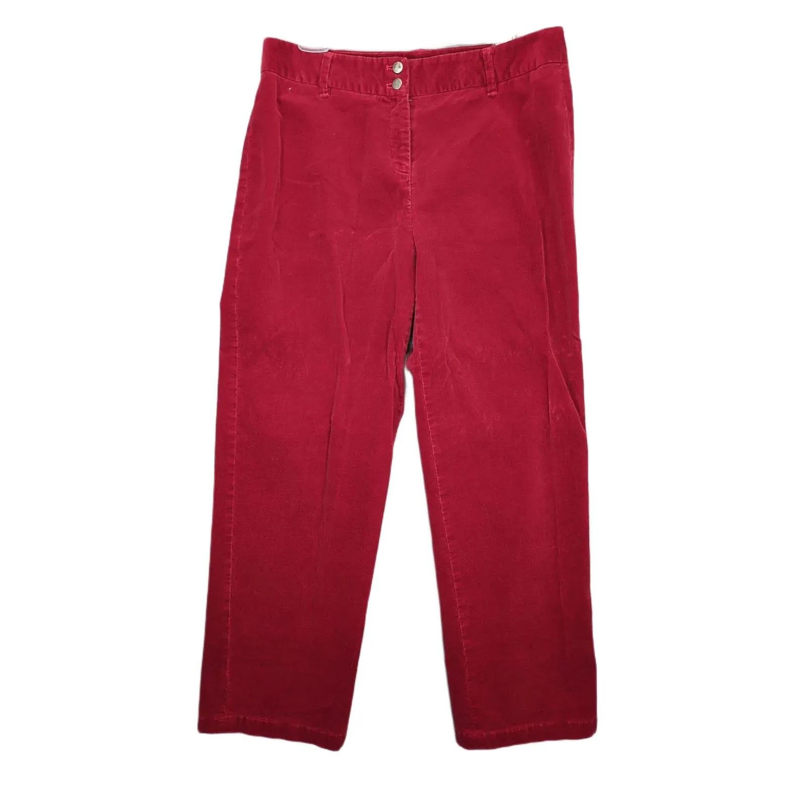 Vintage Judith Hart Women's 12 Red Velour Pants 26x30" Size 34" / US 12 / IT 48 - 1 Thumbnail
