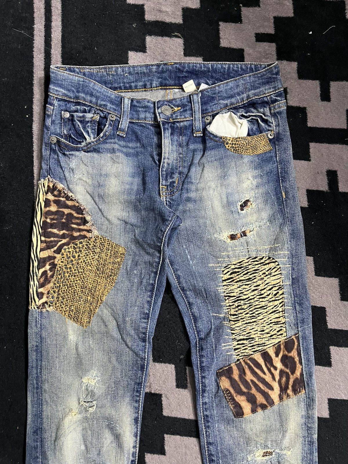Denim & Supply Ralph Lauren Denim & supply sashiko patch leopard distressed jeans Size US 26 / EU 42 - 3 Thumbnail