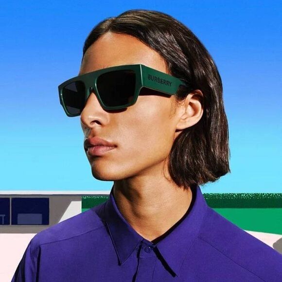 Burberry Burberry BE4397U 407187 Sunglasses Green Square Frame Size ONE SIZE - 1 Thumbnail