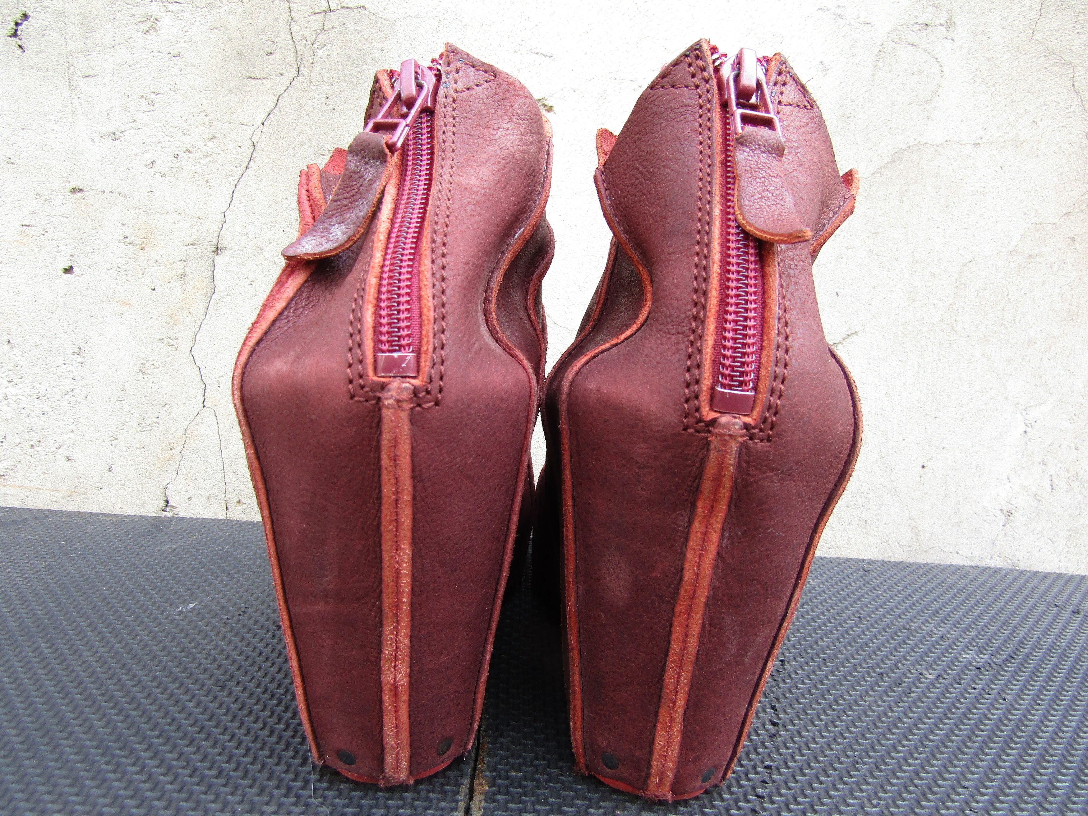 Trippen Trippen Womens Open Toe Leather Wedge Heels Germany Wood Size US 9 / IT 39 - 2 Thumbnail
