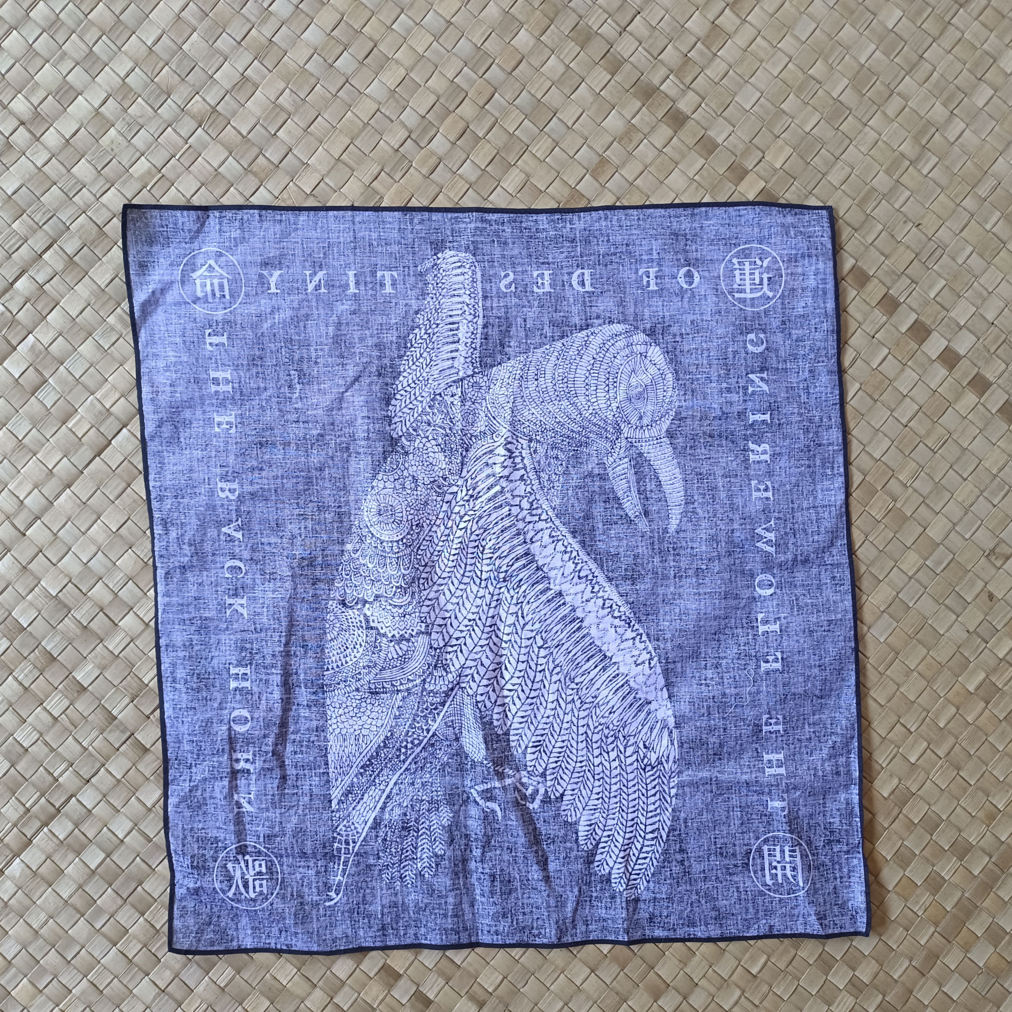 Japanese Brand Handkerchief, scarf, bandana printed the back horn Size ONE SIZE - 4 Thumbnail