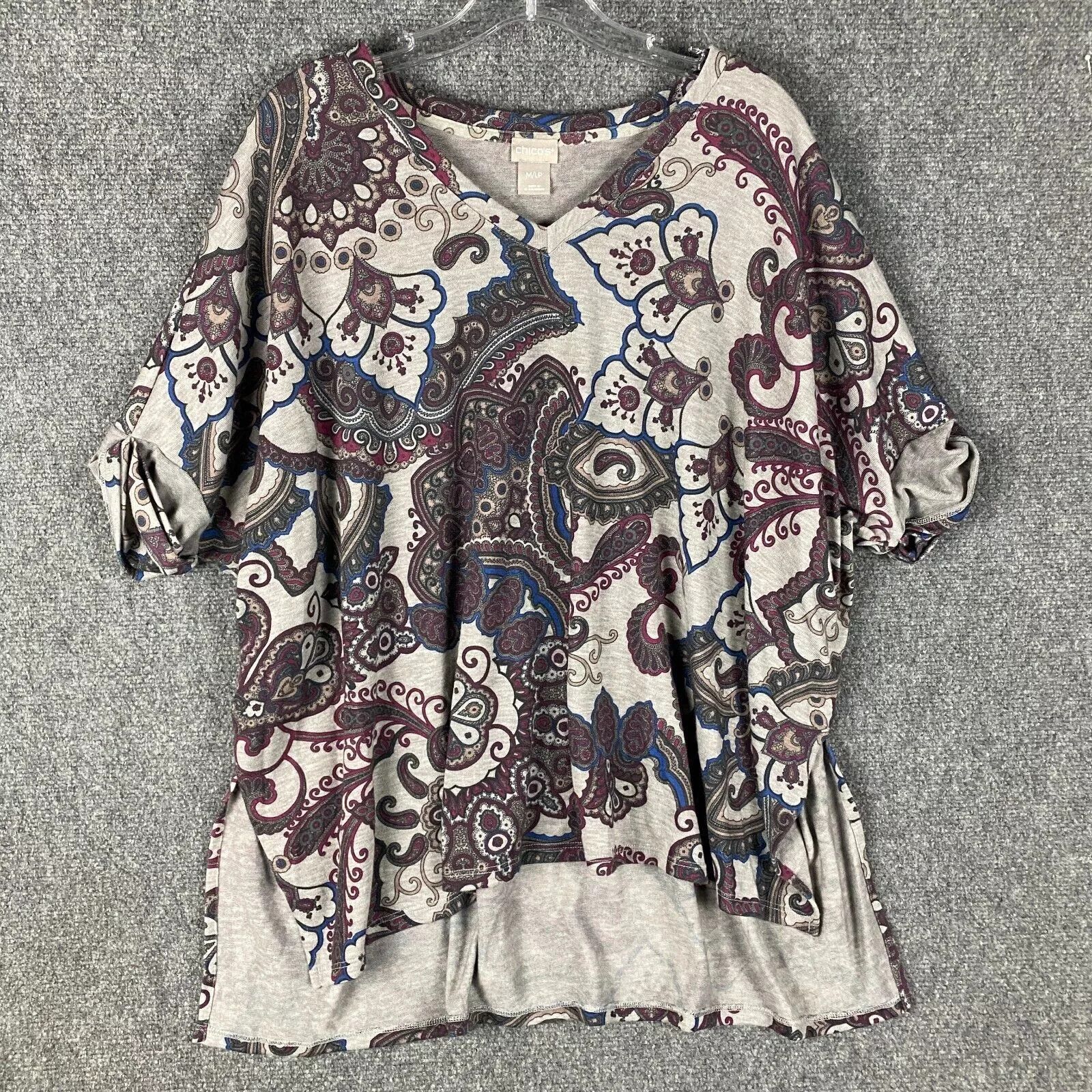 Chicos Chico's Blouse Women's M/L Paisley Short Sleeve Adults Size M / US 6-8 / IT 42-44 - 1 Thumbnail
