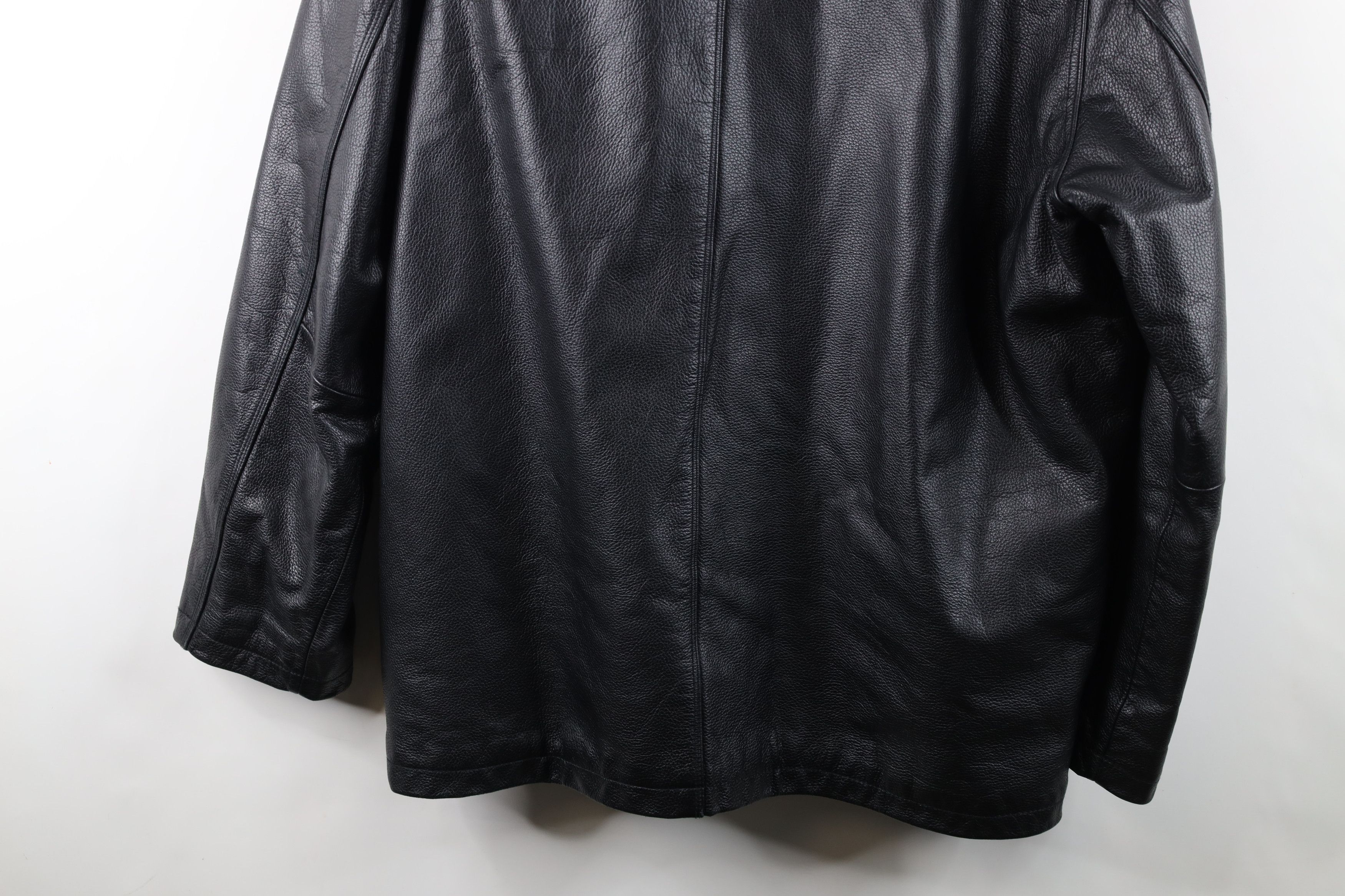 Vintage Vintage 90s Y2K Streetwear Leather Button Jacket Black Size US L / EU 52-54 / 3 - 15 Thumbnail