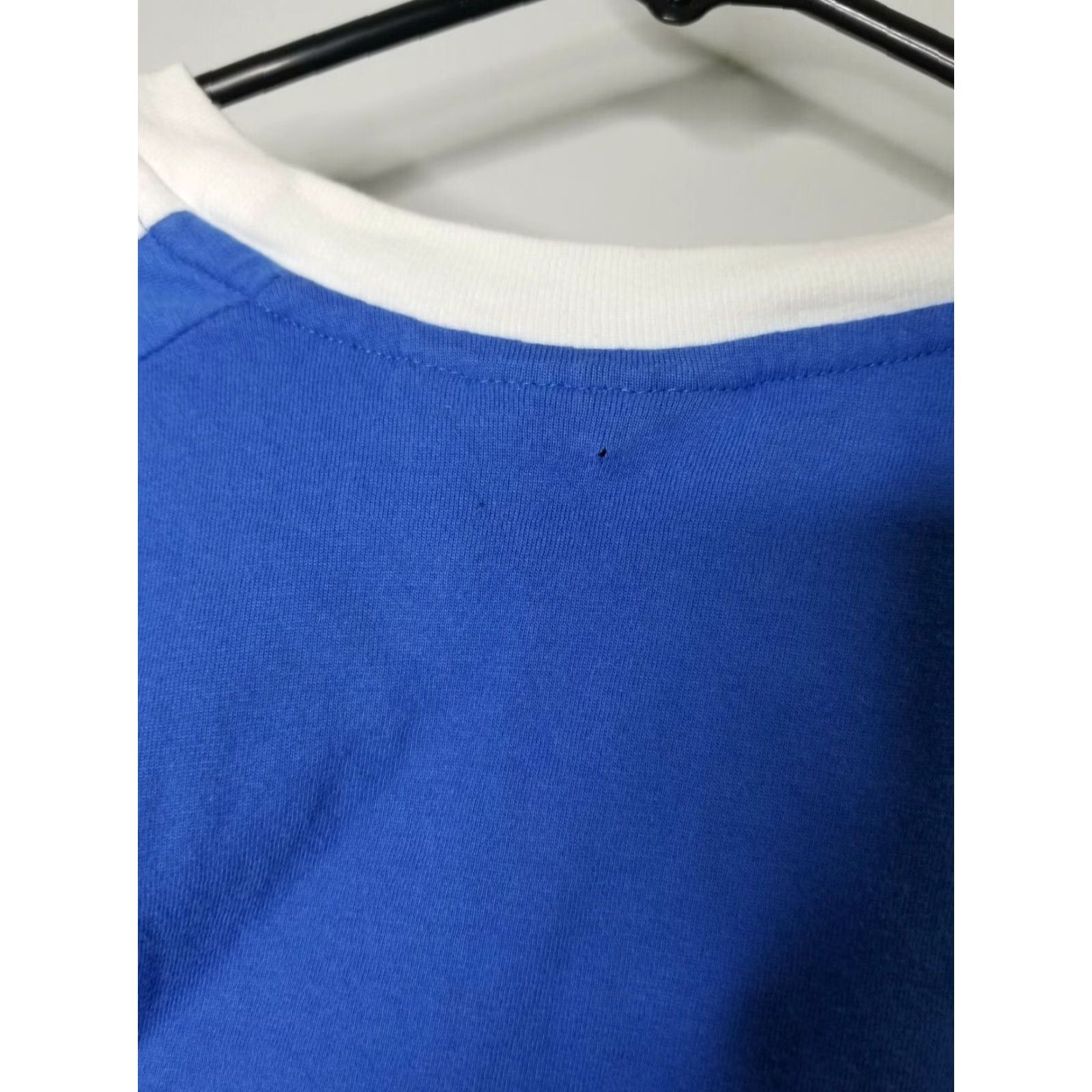 Hanes Hanes T-Shirt Cartoon Sharko Star Ringer Crew Neck Short Sleeve Men S Blue Cotton Vintage-Style Distressed Graphic Print, Small Size US S / EU 44-46 / 1 - 3 Thumbnail