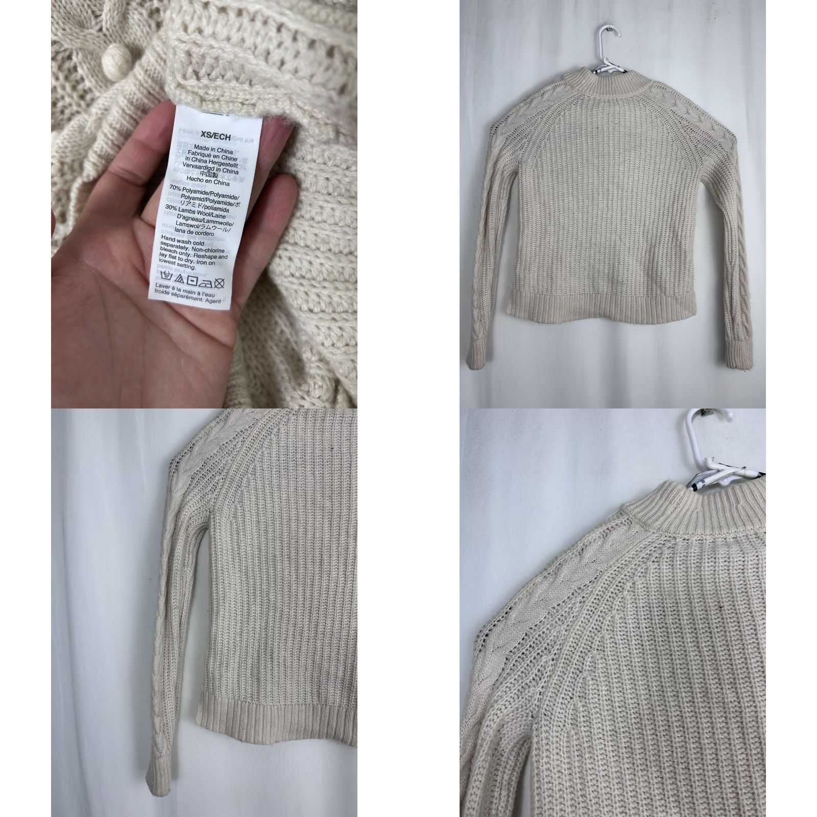 J.Crew J.CREW Sweater XS Beige Cable-Knit Pullover Women Size XS / US 0-2 / IT 36-38 - 8 Thumbnail