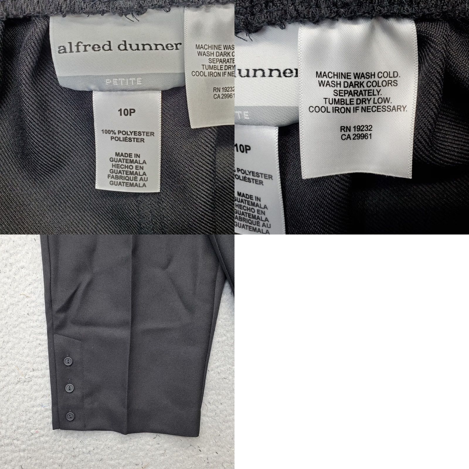 Vintage Alfred Dunner Pants Womens 10P Black Comfort Elastic Waist Ankle Button Pull Size 32" / US 10 / IT 46 - 8 Thumbnail