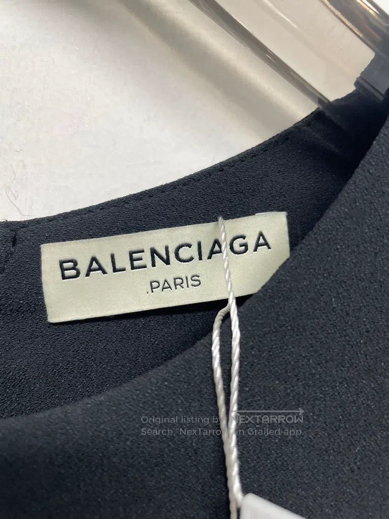 Balenciaga Balenciaga Ruffled Hem Top, Black, Size 36 Size XS / US 0-2 / IT 36-38 - 3 Thumbnail