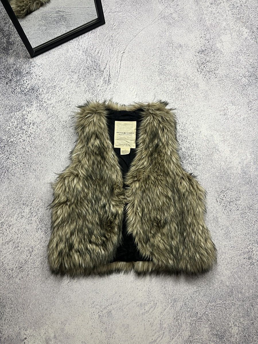 Denim & Supply Ralph Lauren × RRL Ralph Lauren Fur Coat Vest Denim And Supply Ralph Lauren Rare Hype Y2K Size XL / US 12-14 / IT 48-50 - 1 Thumbnail