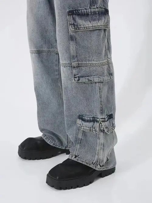 VIBE Retro baggy cargo jeans with big pockets Size US 32 / EU 48 - 7 Thumbnail