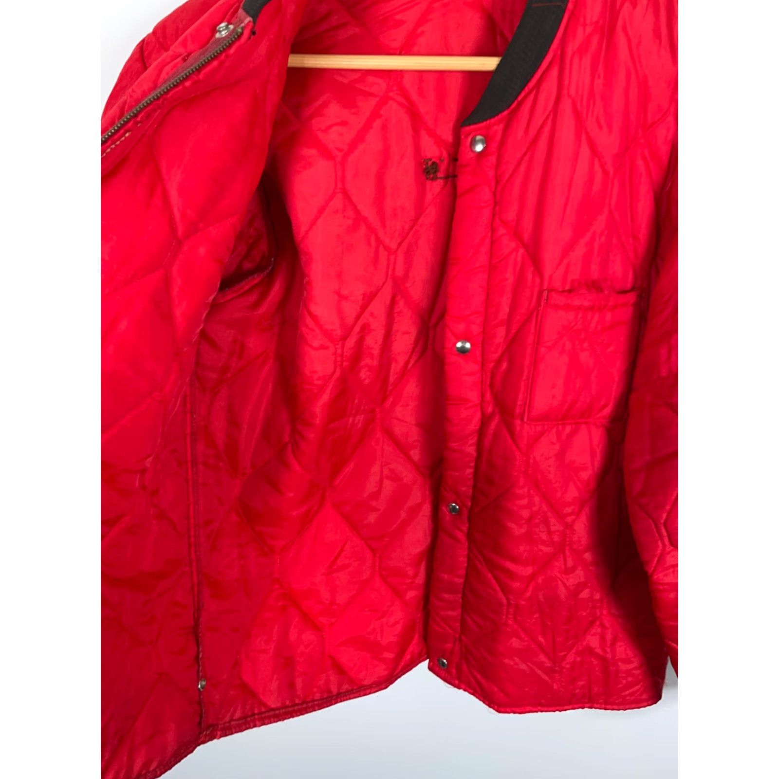 Vintage Vintage 70s Quilted Liner Jacket Men's Medium Red Lightweight Zip Snap Prentice Button Size US M / EU 48-50 / 2 - 4 Thumbnail