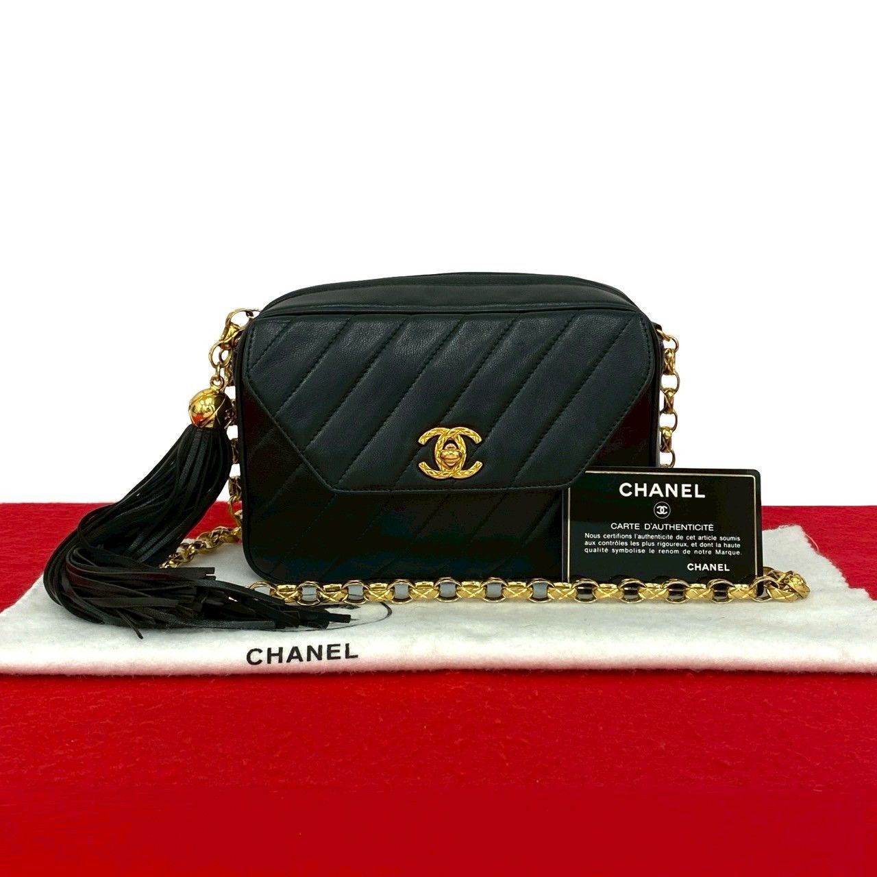 Chanel Chanel Coco Lambskin Shoulder Bag Leather Shoulder Bag DUTY FREE for USA