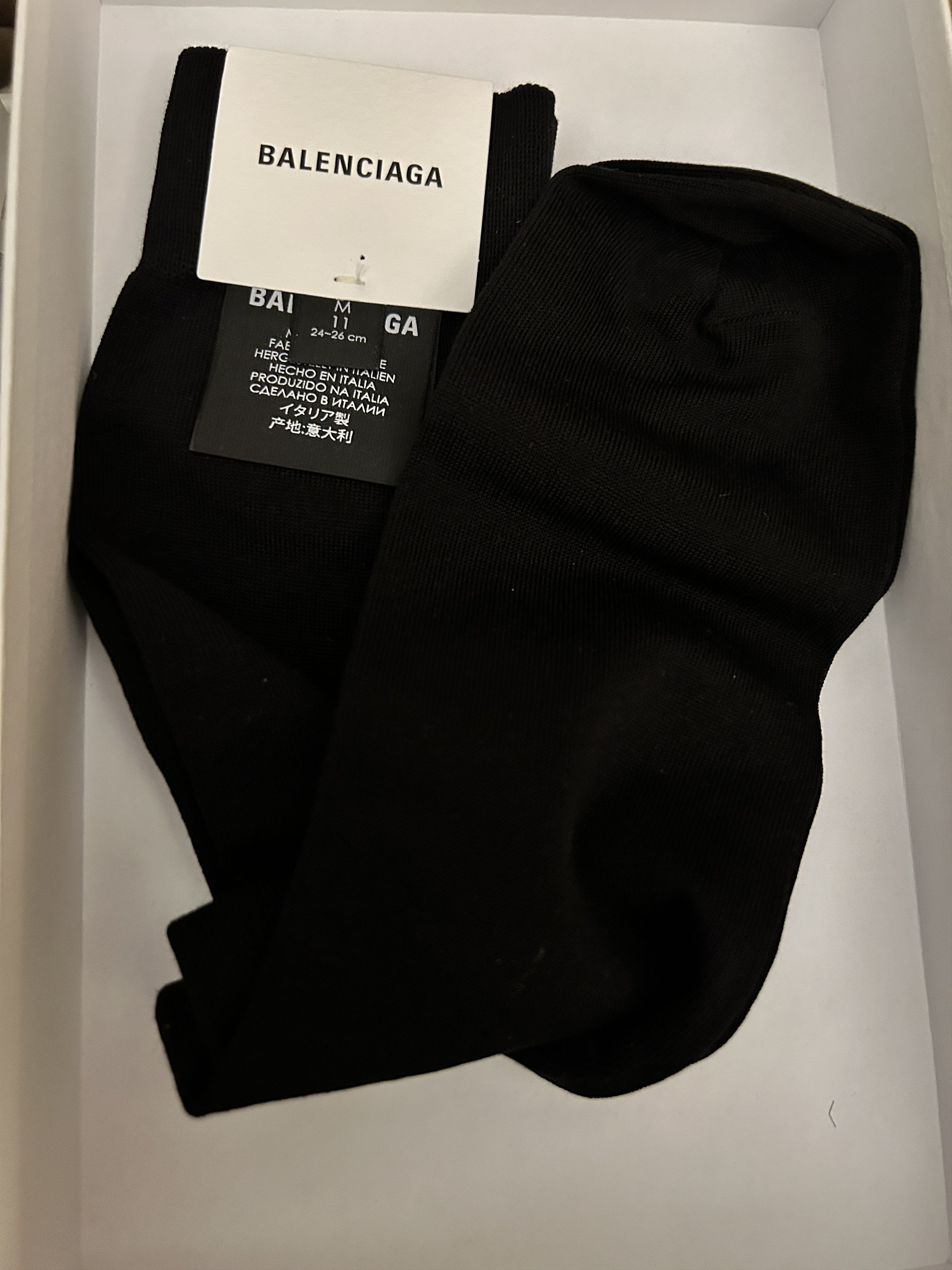 Balenciaga Balenciaga black logo Socks Cotton Size Medium Size ONE SIZE - 3 Thumbnail