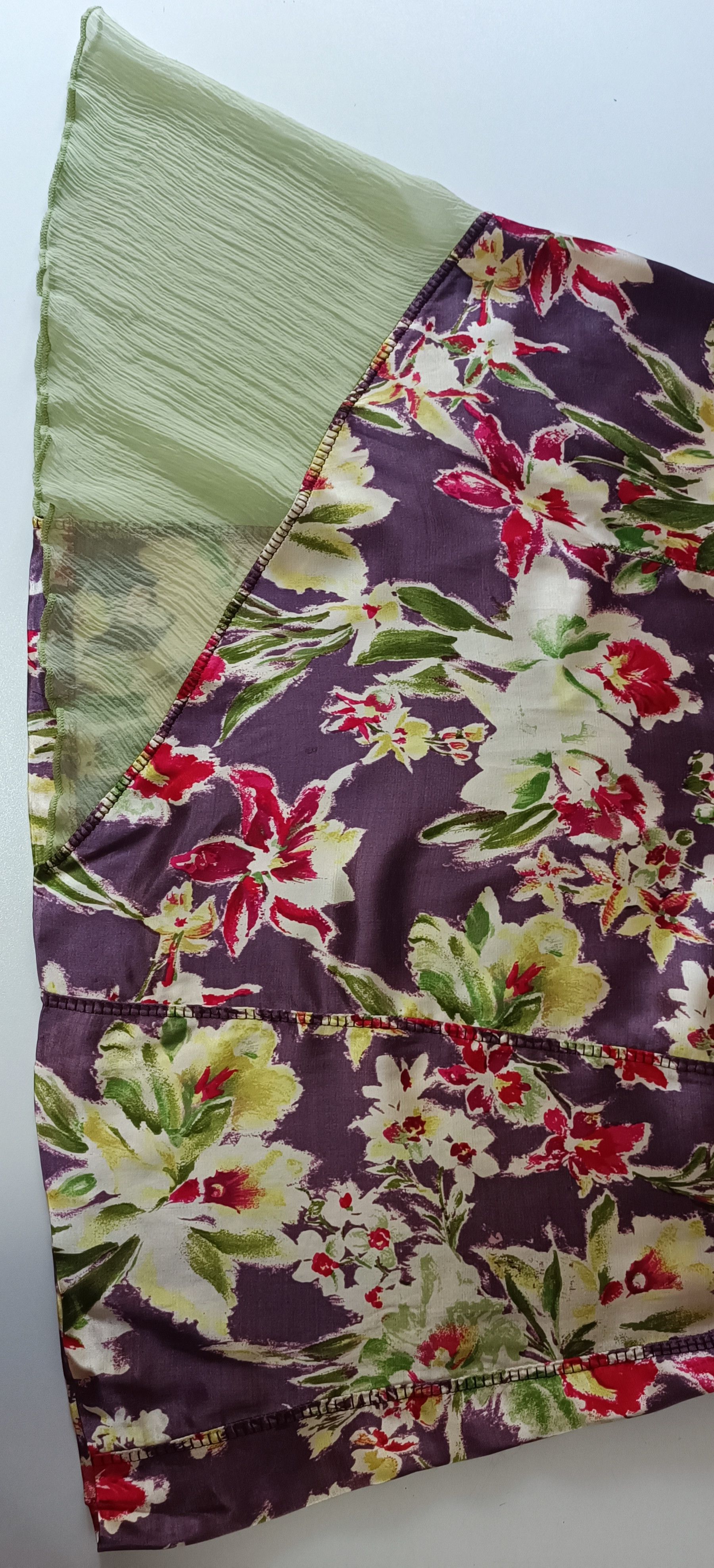Jean Paul Gaultier 2000's - satin dark purple and floral midi dress Size M / US 6-8 / IT 42-44 - 23 Thumbnail