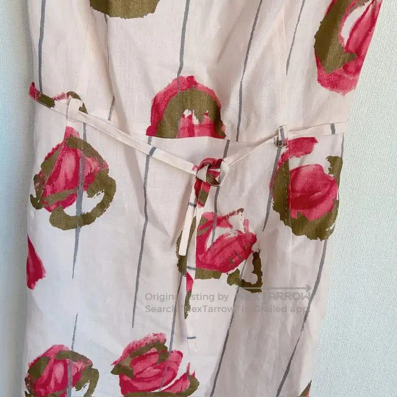 Max Mara MaxMara Sleeveless Floral Midi Dress in Pink . Size S / US 4 / IT 40 - 3 Thumbnail