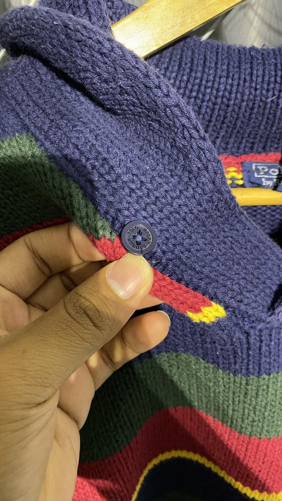 Polo Ralph Lauren POLO RALPH LAUREN HALF BUTTON KNITWEAR STRIPED MULTICOLOUR Size US L / EU 52-54 / 3 - 5 Thumbnail