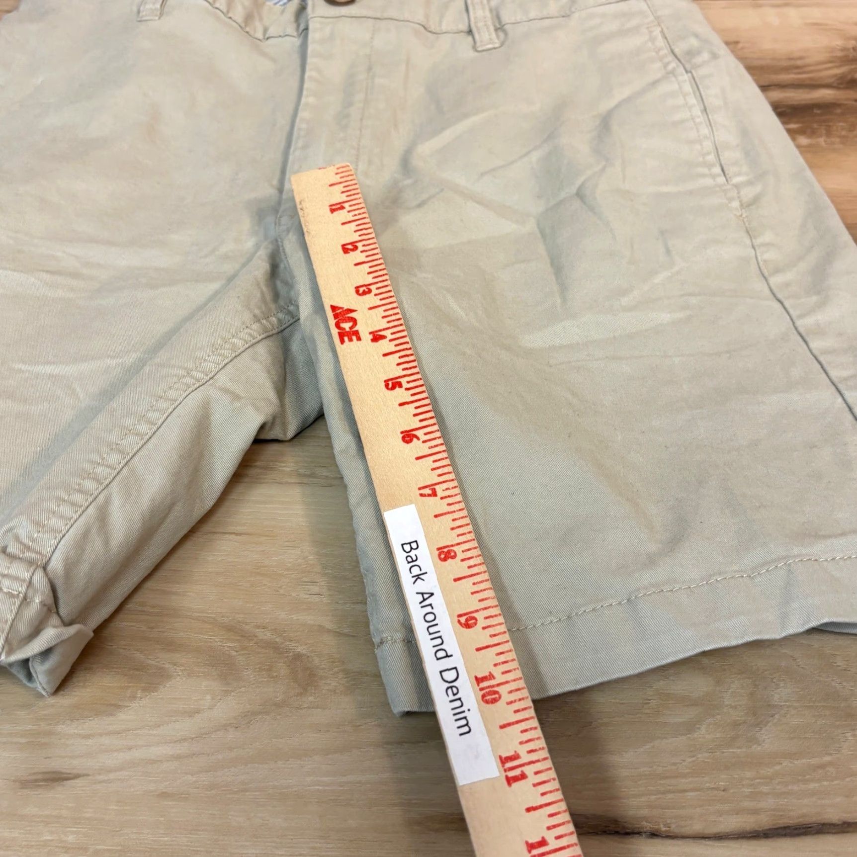 Vintage Tailor Vintage Shorts Mens 31 Beige Slim Fit 9 Inch Inseam Chino Short Size US 31 - 5 Thumbnail