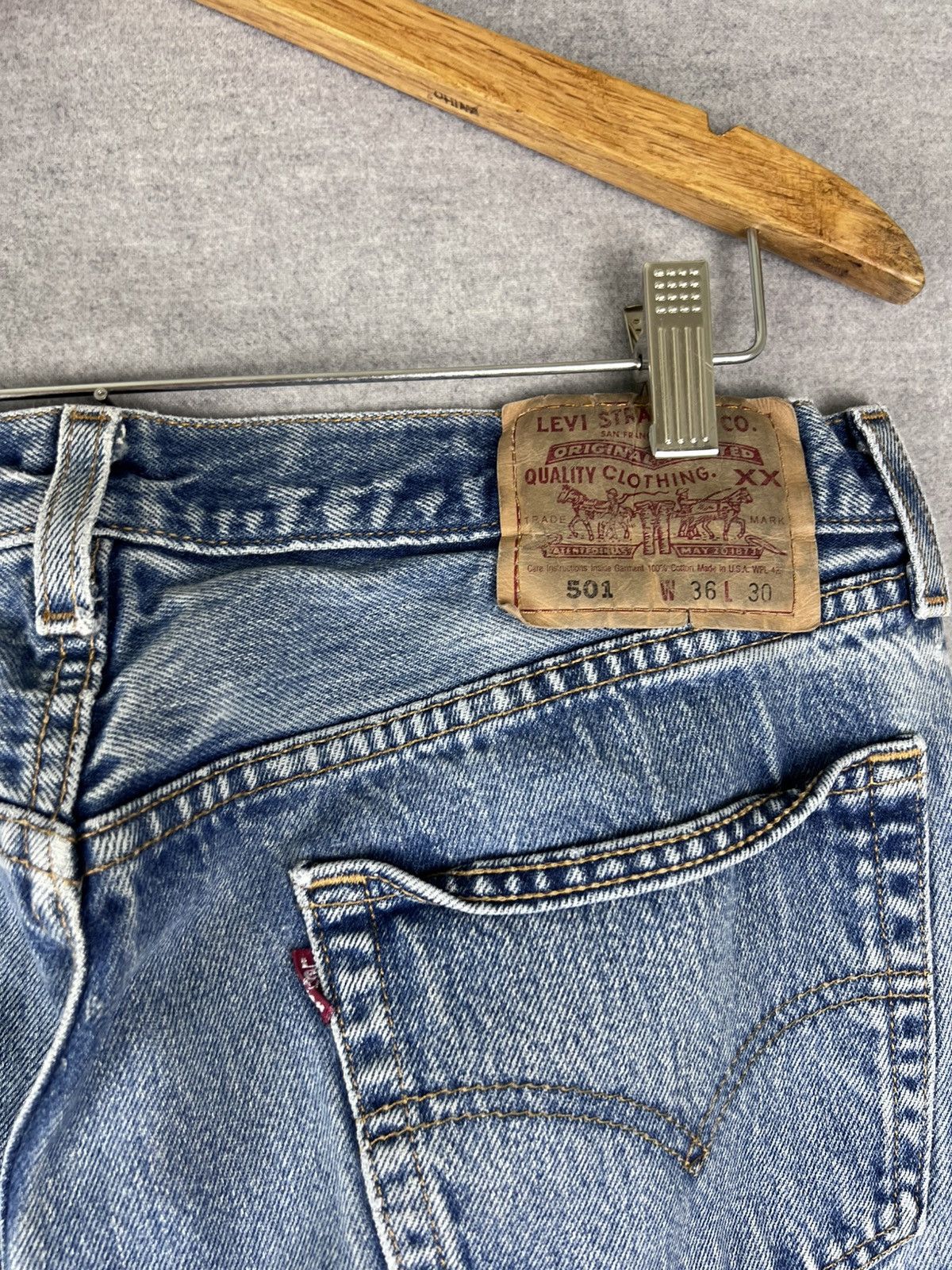 Levi's × Vintage Vintage Levis Jeans Mens 36x30 (Fits 30.5x28.5) Blue 501 80s Size US 30 / EU 46 - 3 Thumbnail