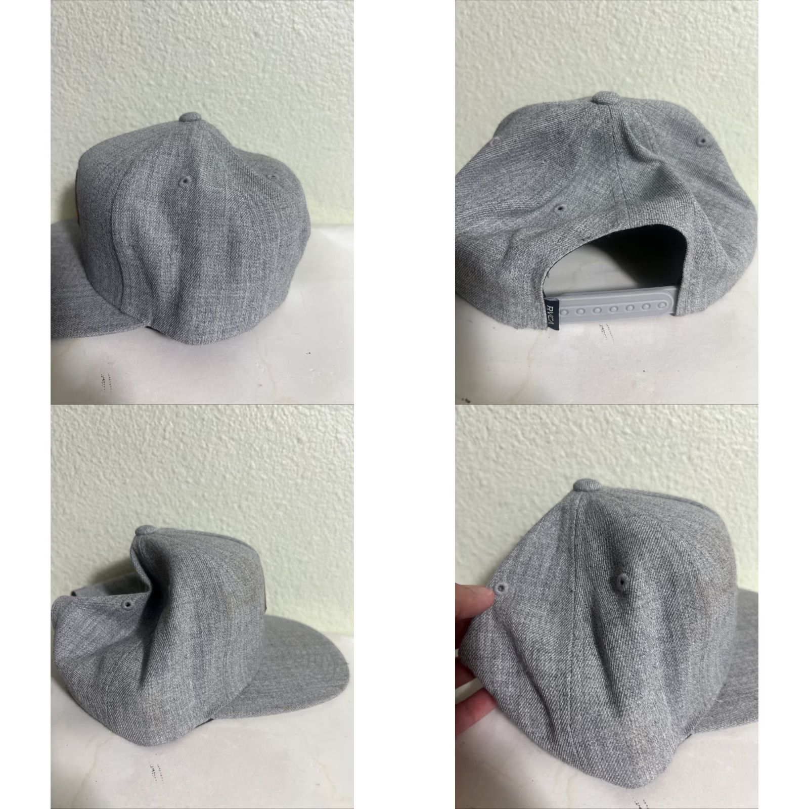RVCA VINTAGE RVCA VA Patch Twill Snap Back Hat Cap Smoke Grey Adjustable Snapback Men Size ONE SIZE - 8 Thumbnail