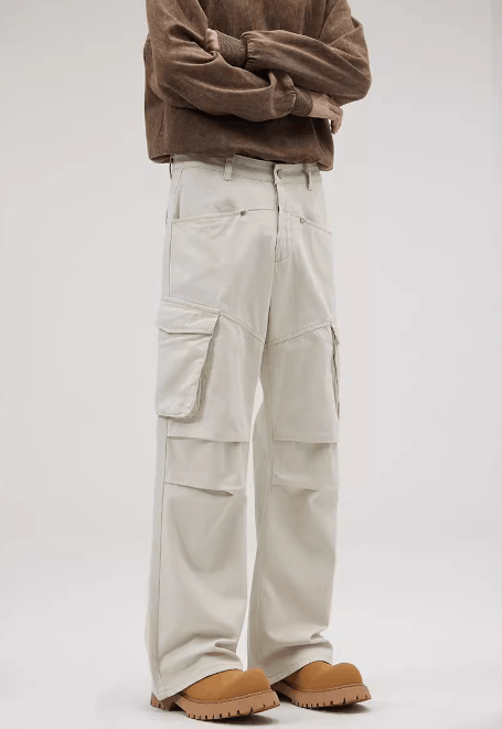 Japanese Brand × Jean Vintage beige multi-pocket casual work trousers Size US 32 / EU 48 - 3 Thumbnail