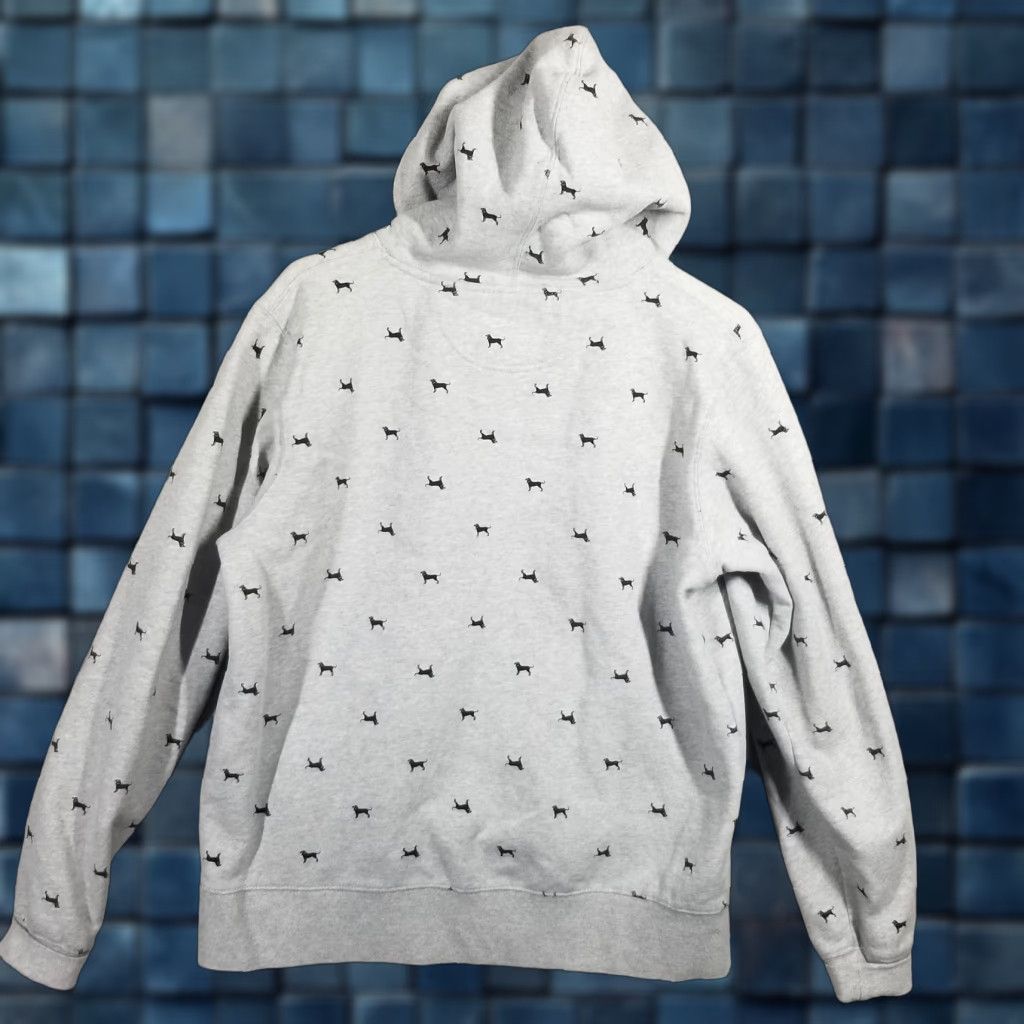 Gloverall The Black Dog Hoodie Mens Medium Gray Allover Dog Print Fleece Pullover Size US M / EU 48-50 / 2 - 1 Thumbnail