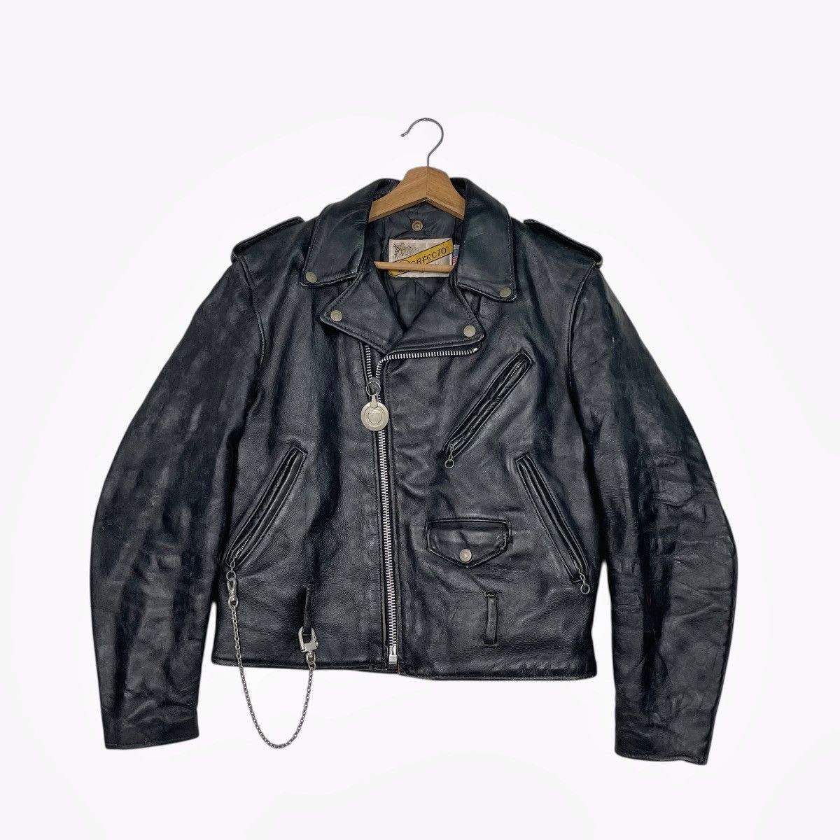 Schott 80s Schott Perfecto Double Colar Motorcycle Leather Jacket Size US S / EU 44-46 / 1 - 3 Thumbnail