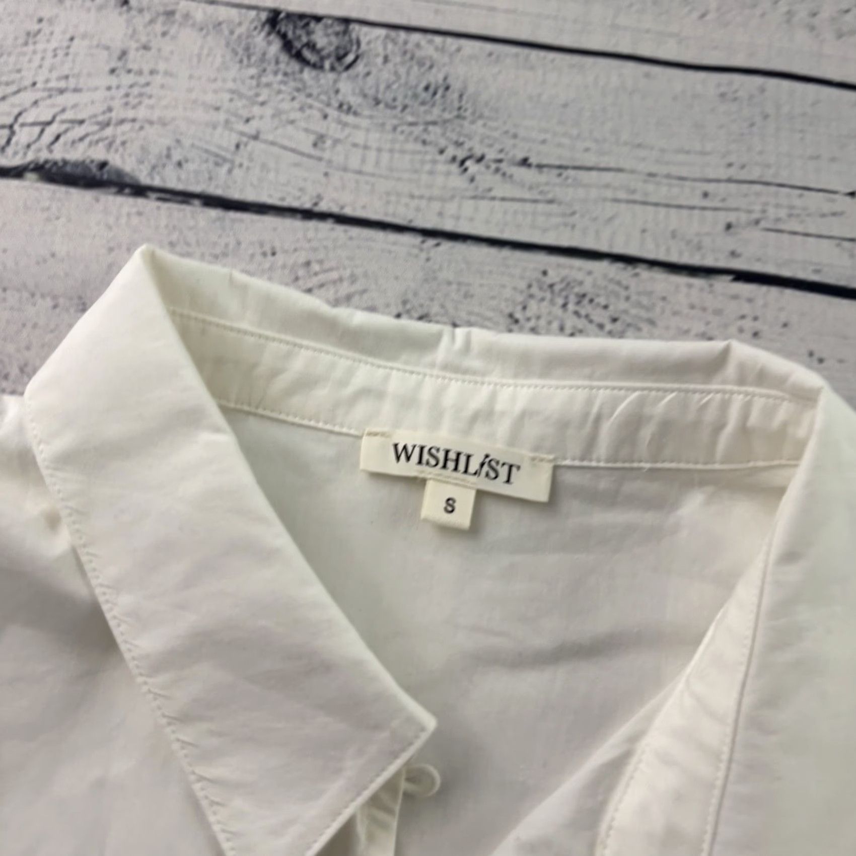 Vintage WishList Blouse Shirt Women's Small White Black Long Sleeve Button Front Top Womens XS (adjusted: but must keep original words only) Size S / US 4 / IT 40 - 2 Thumbnail