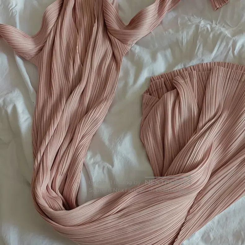 Issey Miyake Issey Miyake Ruffle Dress Cherry Pink Size L / US 10 / IT 46 - 8 Thumbnail
