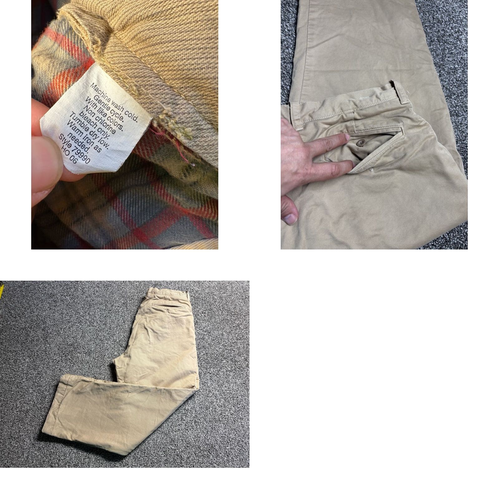 J.Crew VINTAGE J.CREW Flannel Lined Pants Mens 34x30 Khaki Brown Relaxed Heavy Cotton Shirt? Size US 34 / EU 50 - 9 Thumbnail