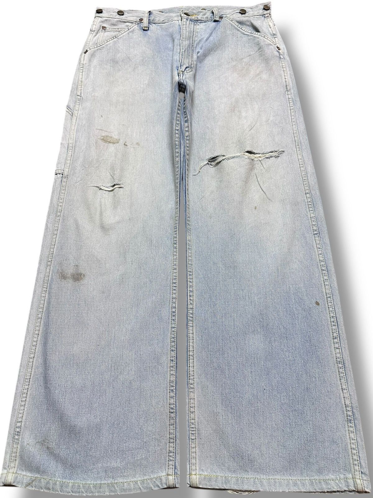 Lee Vintage Lee Baggy Wide Leg Carpenter Cargo Faded Denim Size US 34 / EU 50 - 1 Thumbnail