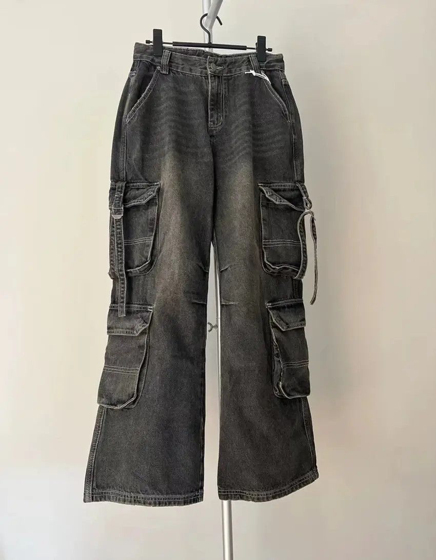 Designer × Japanese Brand baggy hip hop wide leg washed jeans Size US 30 / EU 46 - 6 Thumbnail
