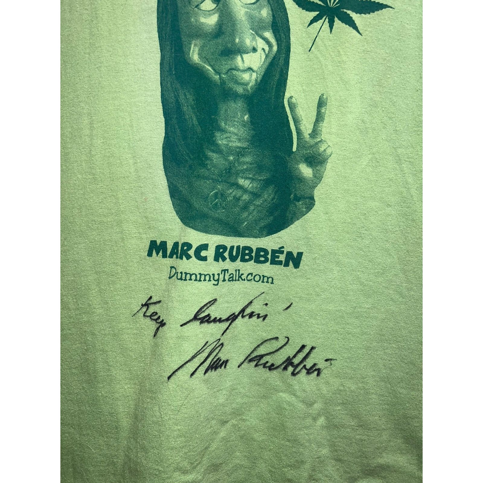Gildan Vintage Marc Rubben Shirt Go Green Dude Dummy Talk Weed Tee Size US XXL / EU 58 / 5 - 3 Thumbnail