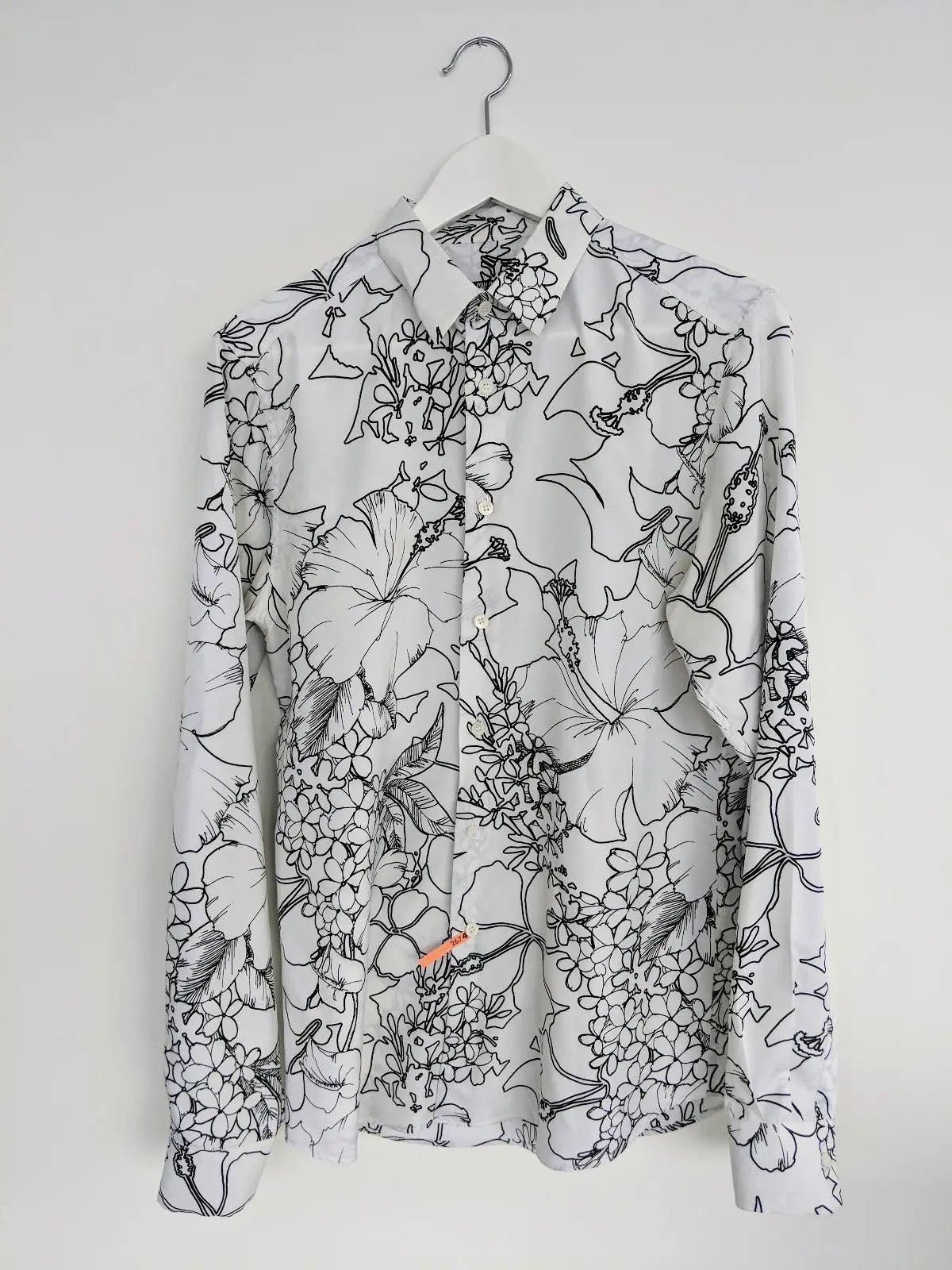 Miu Miu o1tko10825 Hawaian Shirt in White/Black Size US L / EU 52-54 / 3 - 1 Thumbnail